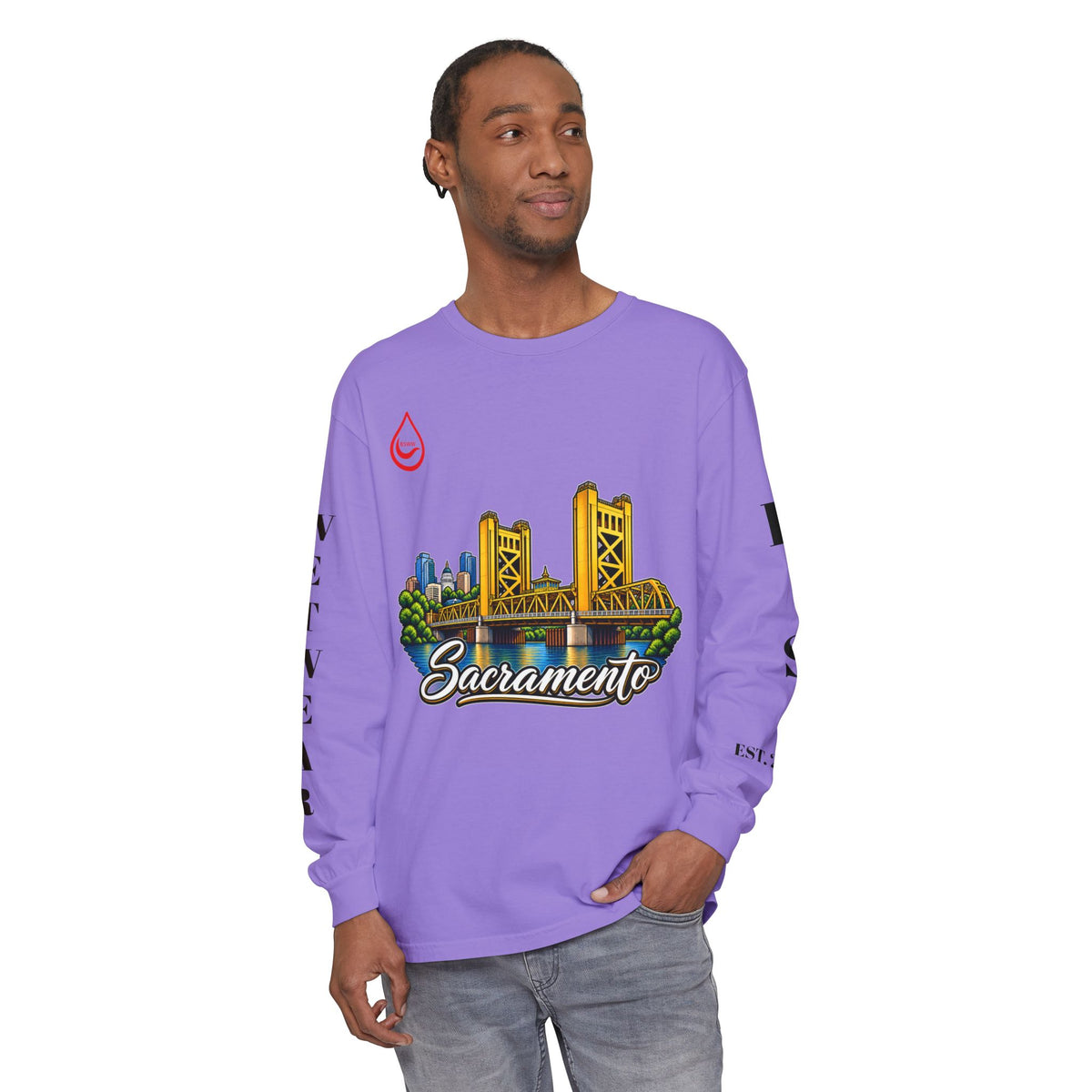 BS WETWEAR SACRAMENTO 916 CITY VIBES LONG SLEEVE T-SHIRT