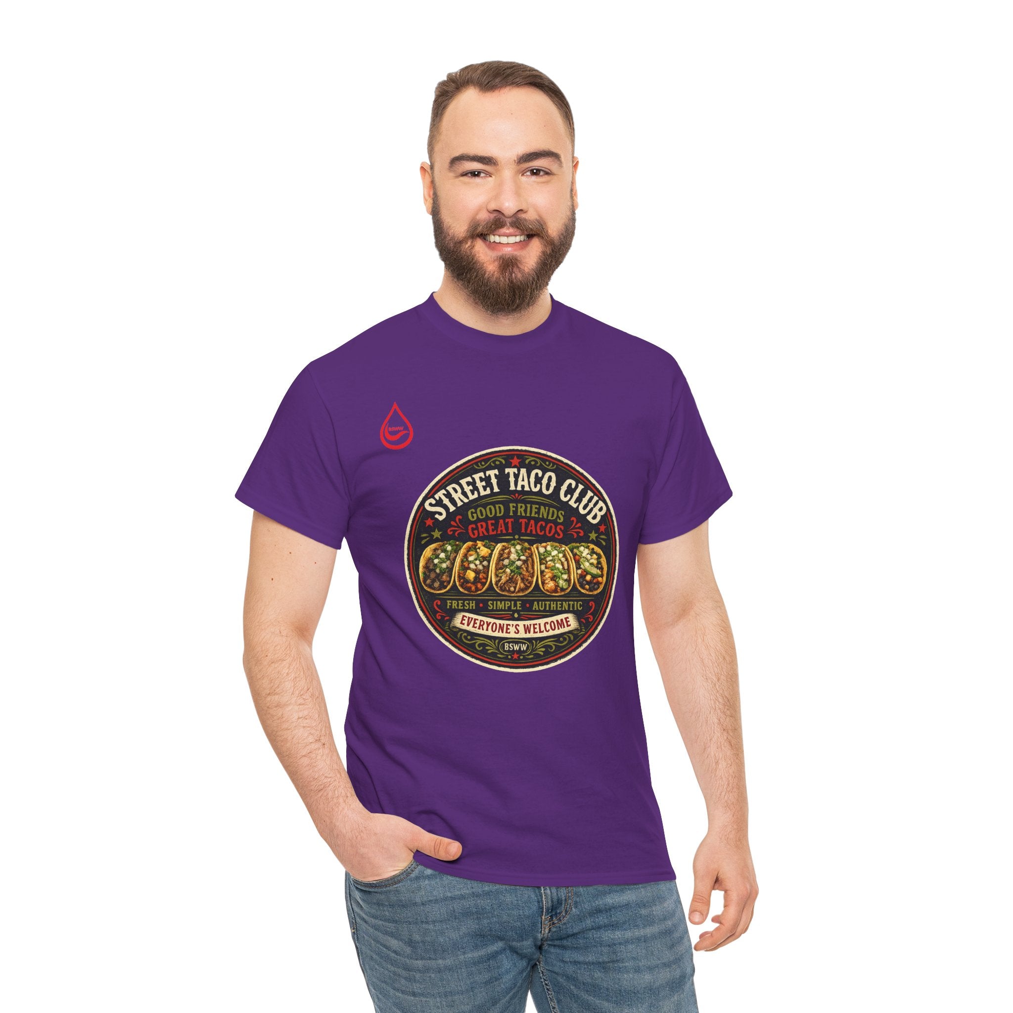 BS WETWEAR GOOD FRIENDS GREAT TACOS VINTAGE TACO CLUB T-SHIRT