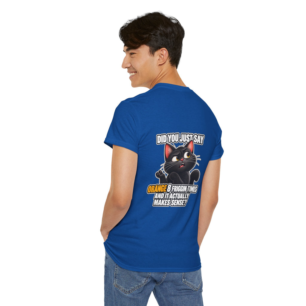 BS WETWEAR ORANGES EXPLAIN YOURSELVES CAT T-SHIRT