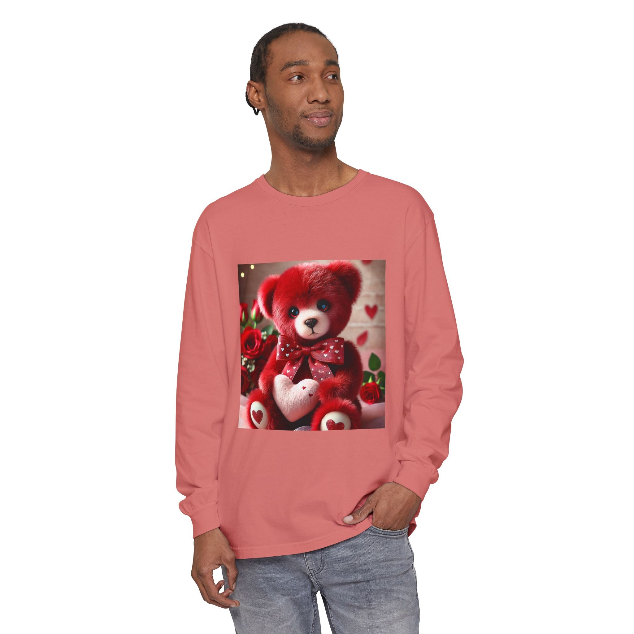 BS WETWEAR TEDDY BEAR VDAY LONG SLEEVE T-SHIRT
