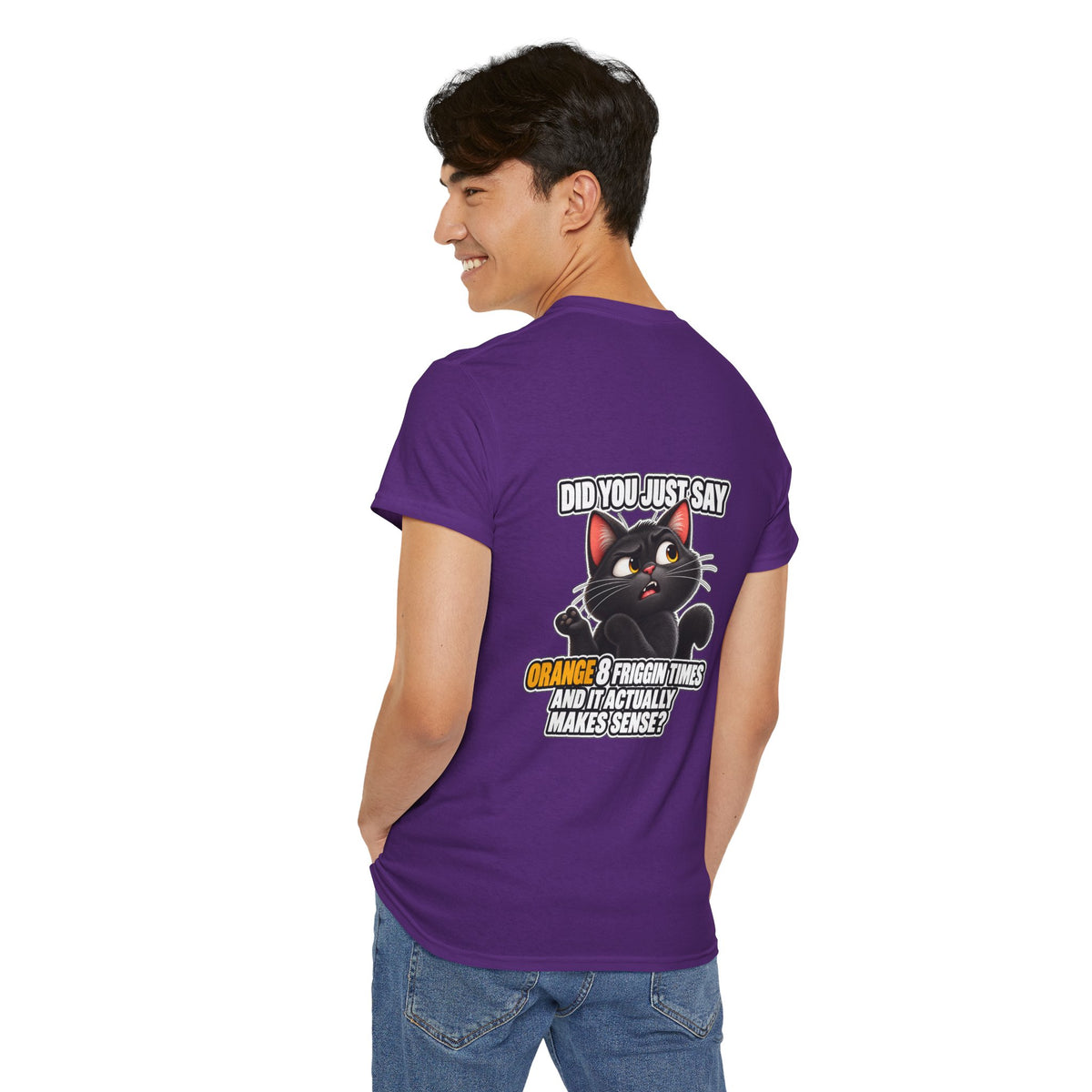 BS WETWEAR ORANGES EXPLAIN YOURSELVES CAT T-SHIRT