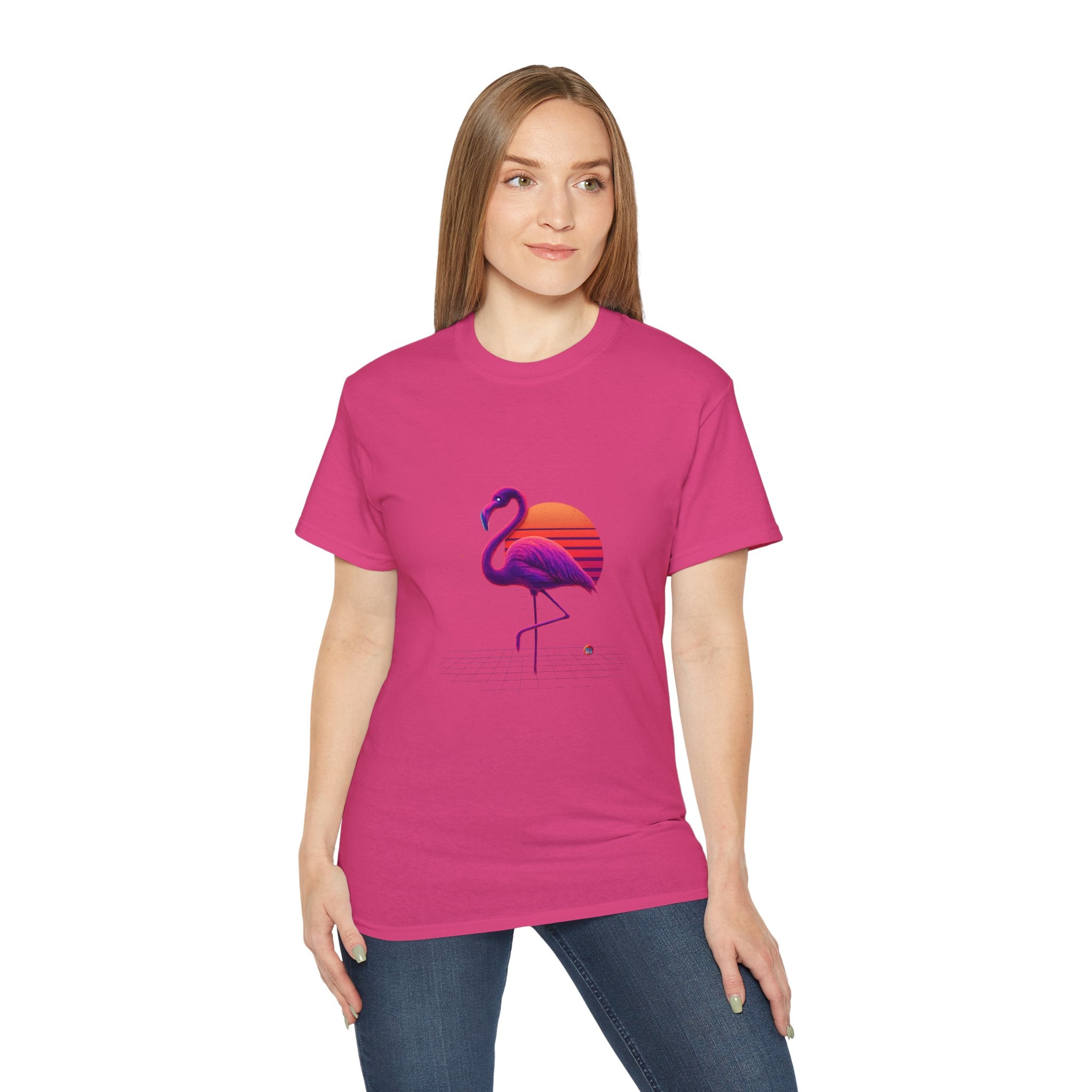 BS WETWEAR FLAMINGO'S NEON SUNSET STRUT T-SHIRT