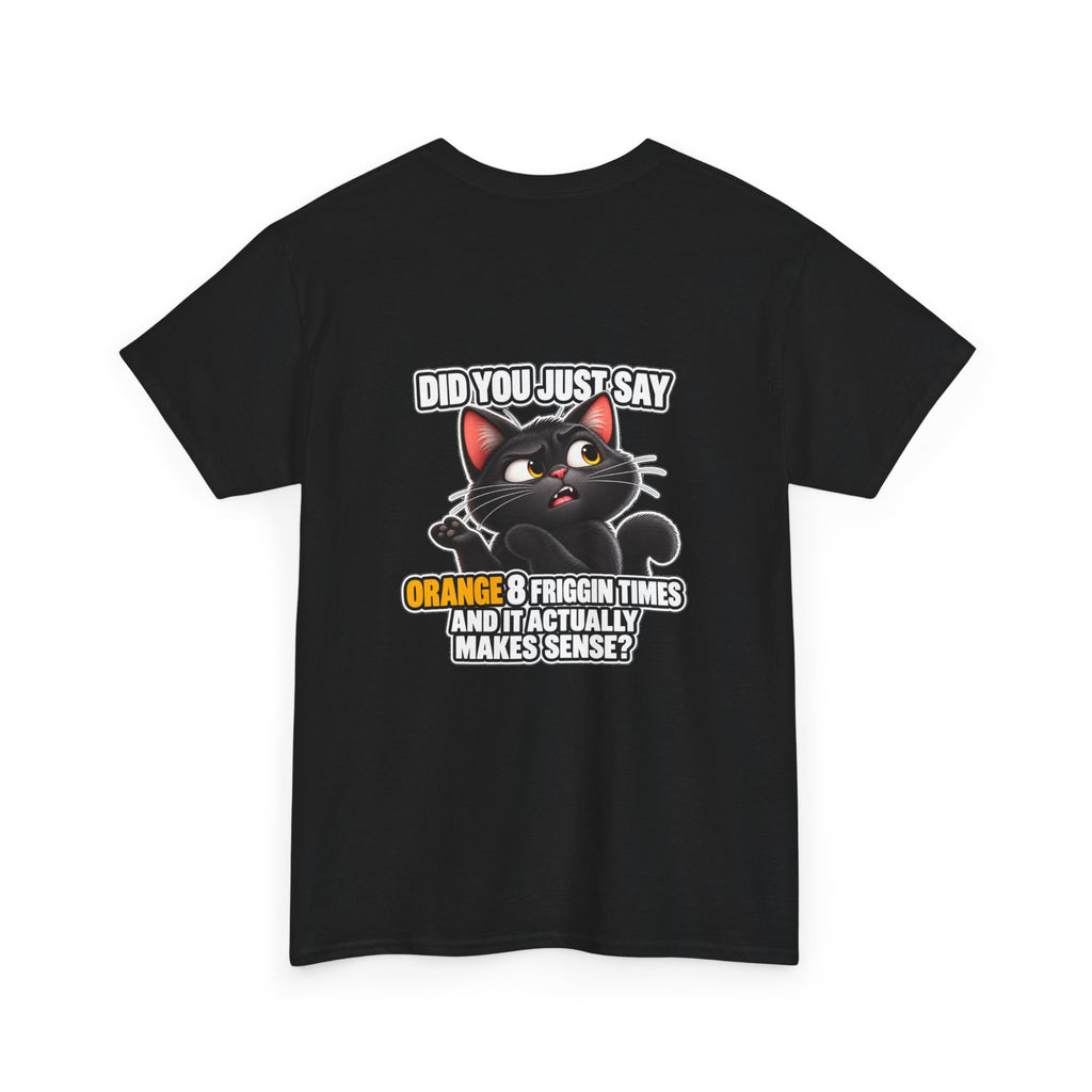 BS WETWEAR ORANGES EXPLAIN YOURSELVES CAT T-SHIRT