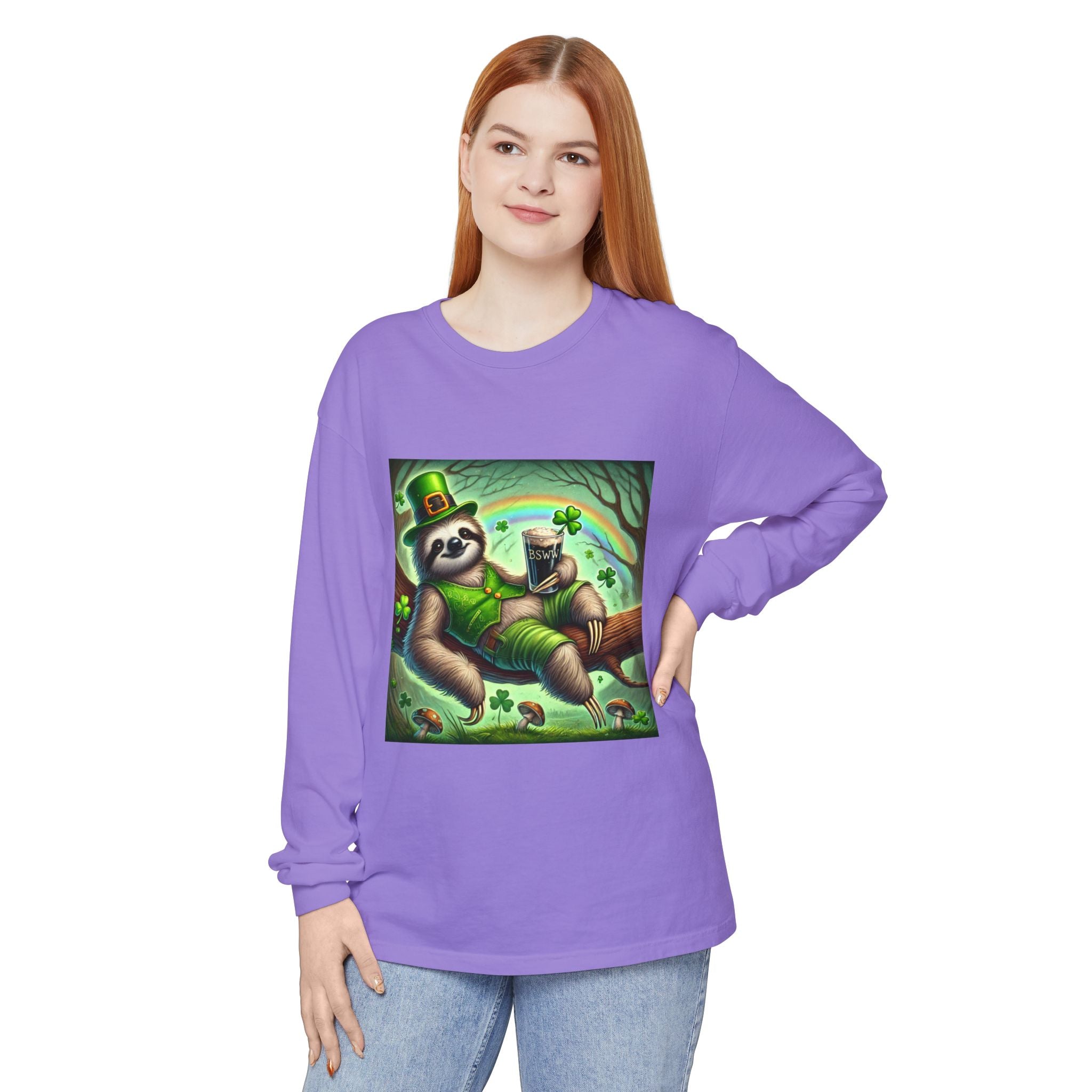 BS WETWEAR ST. PATRICK’S DAY SLOTH LONG SLEEVE T-SHIRT