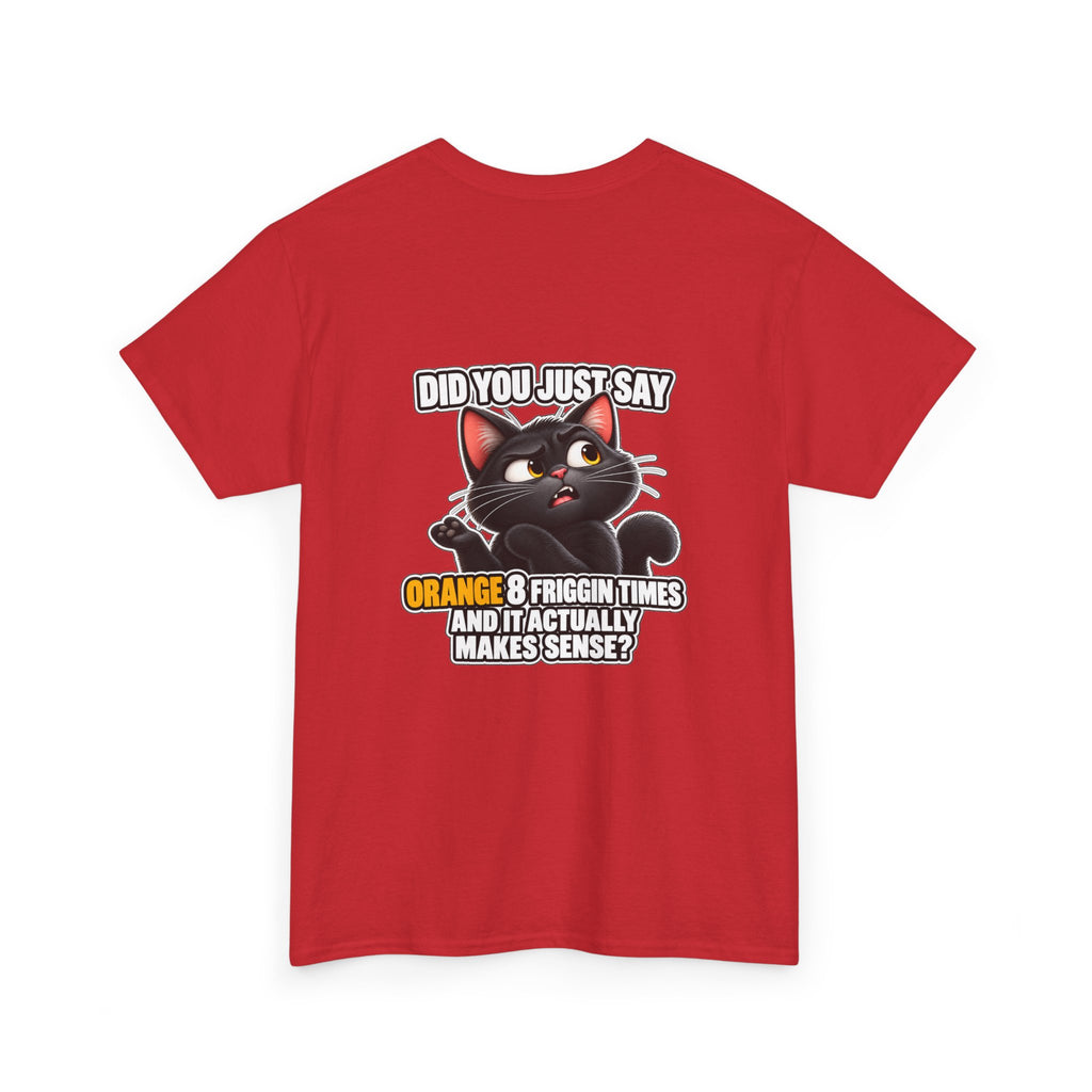 BS WETWEAR ORANGES EXPLAIN YOURSELVES CAT T-SHIRT