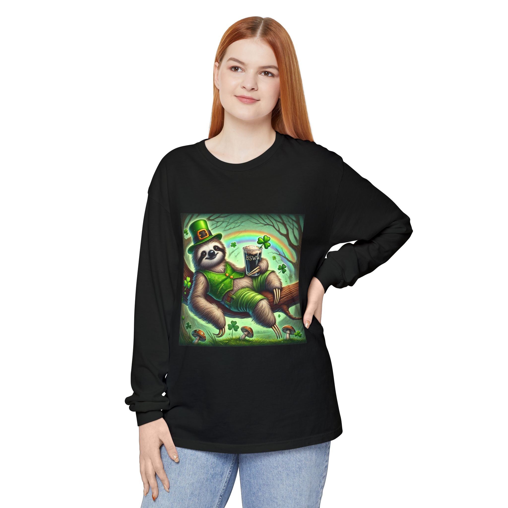 BS WETWEAR ST. PATRICK’S DAY SLOTH LONG SLEEVE T-SHIRT