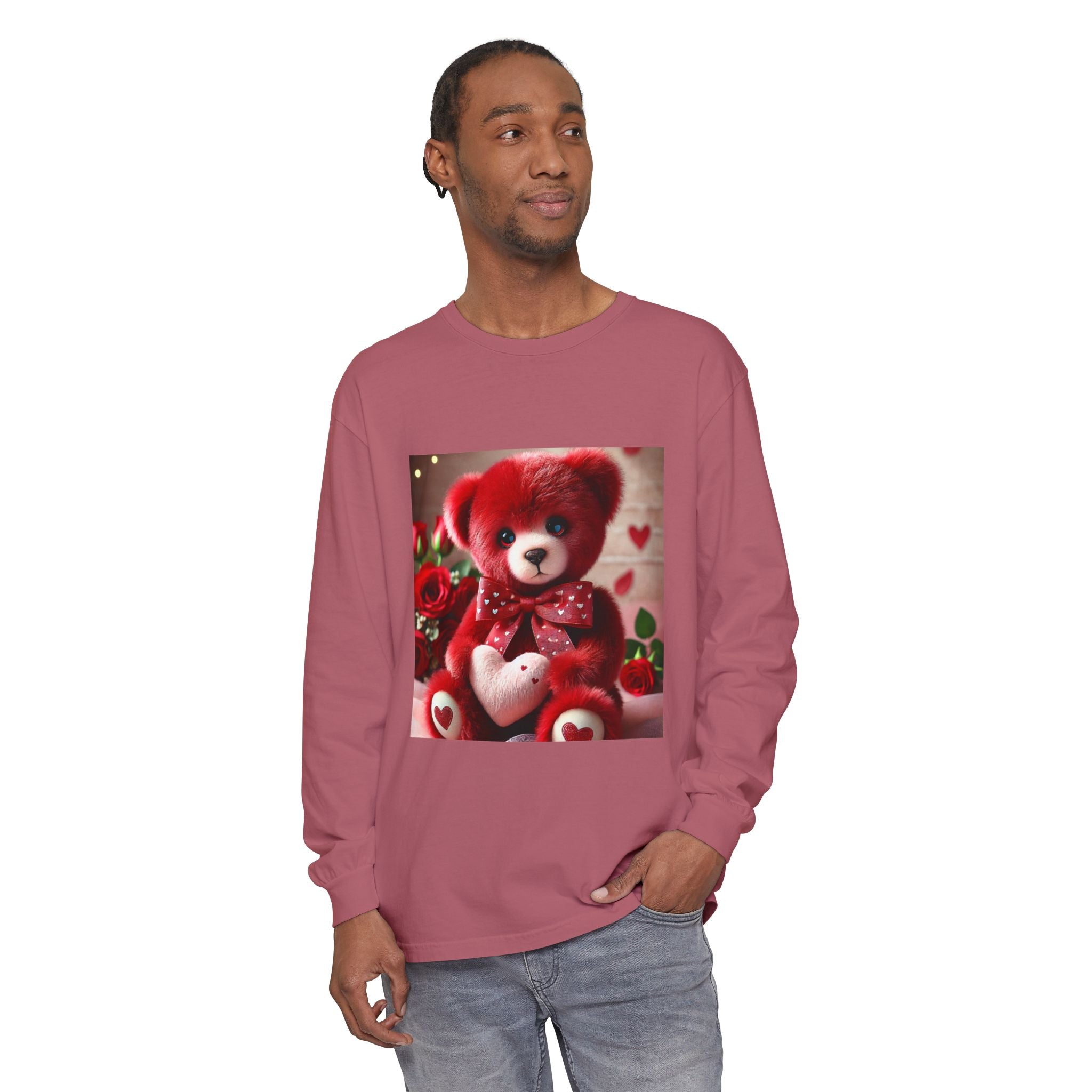 BS WETWEAR TEDDY BEAR VDAY LONG SLEEVE T-SHIRT