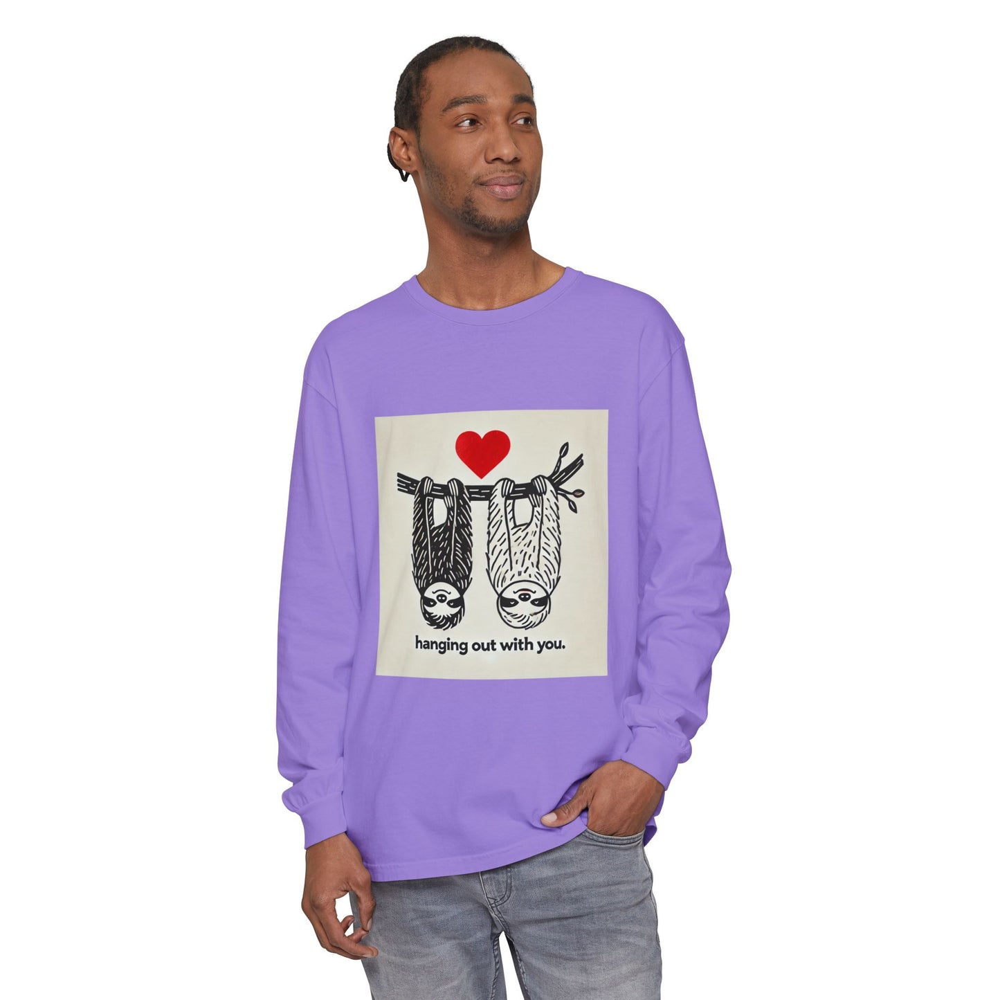 BS WETWEAR DUO SLOTH VDAY LONG SLEEVE T-SHIRT