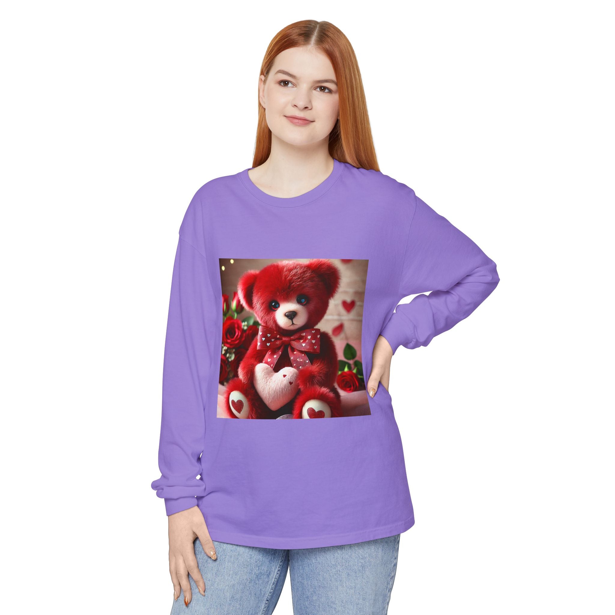 BS WETWEAR TEDDY BEAR VDAY LONG SLEEVE T-SHIRT