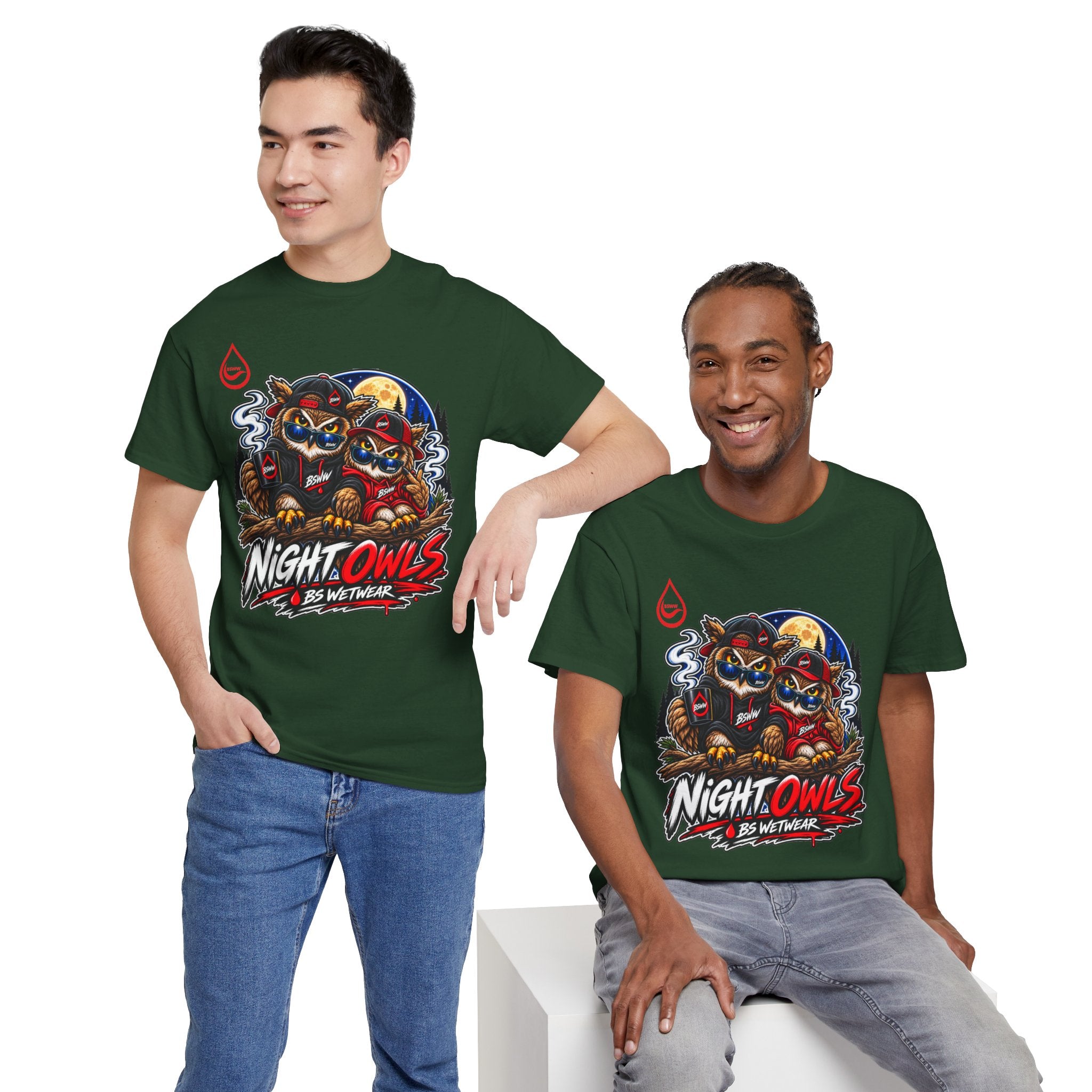 BS WETWEAR AFTER HOURS OWL CREW T-SHIRT