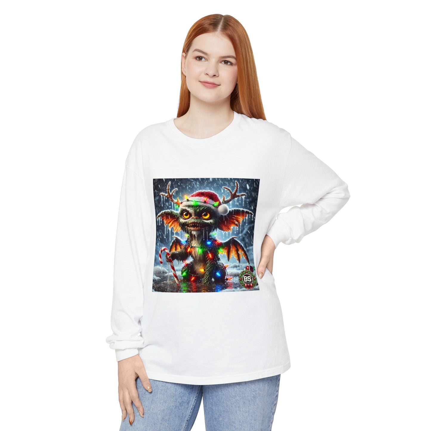 BS WETWEAR WET GREMLIN REINDEER  LONG SLEEVE TEE SHIRT