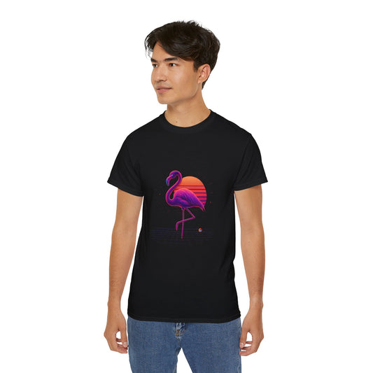 BS WETWEAR FLAMINGO'S NEON SUNSET STRUT T-SHIRT