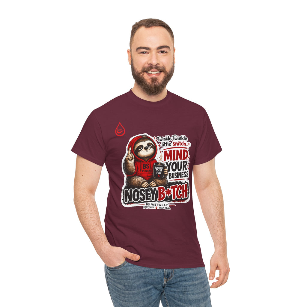 BS WETWEAR COFFEE FIRST GOSSIP NEVER T-SHIRT