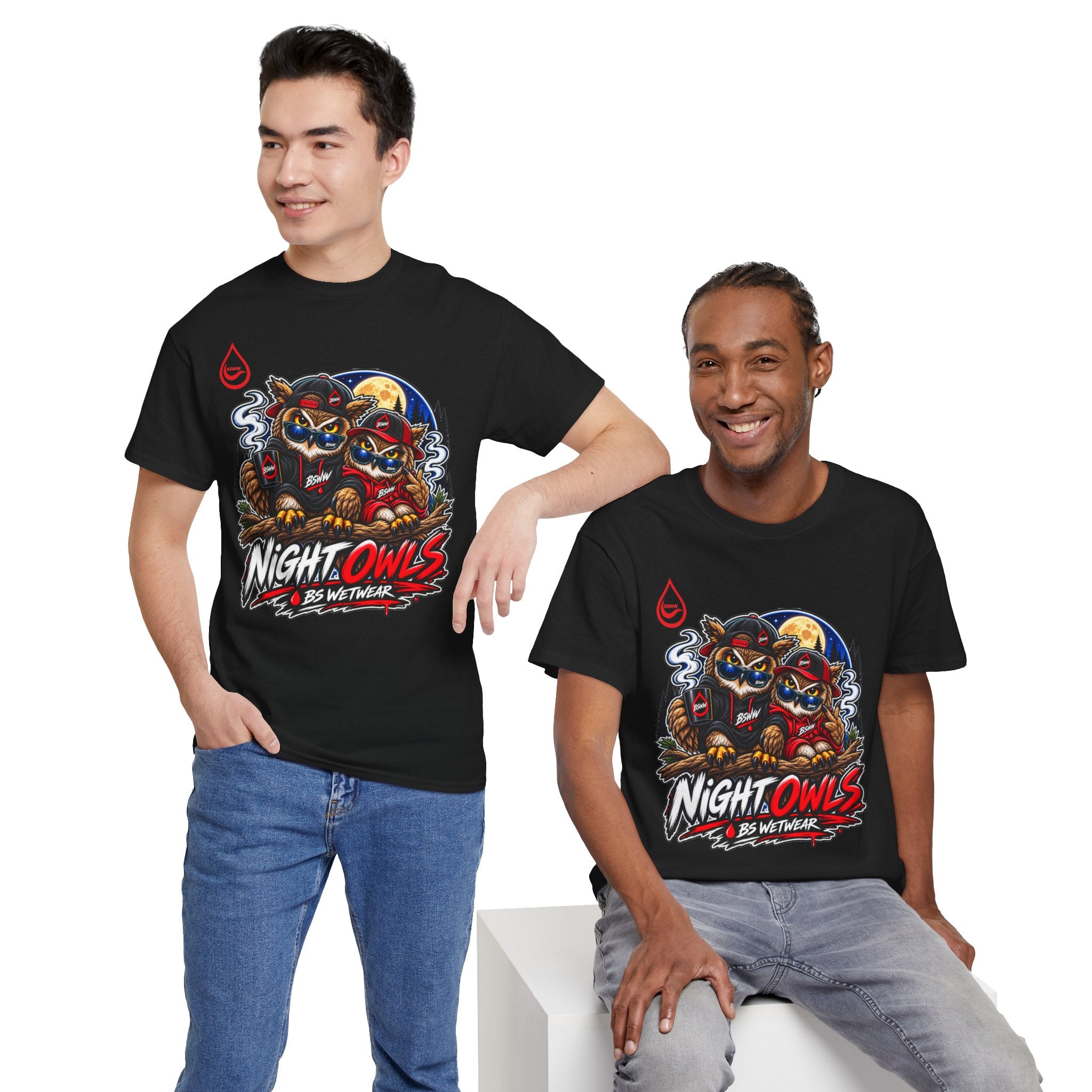 BS WETWEAR AFTER HOURS OWL CREW T-SHIRT