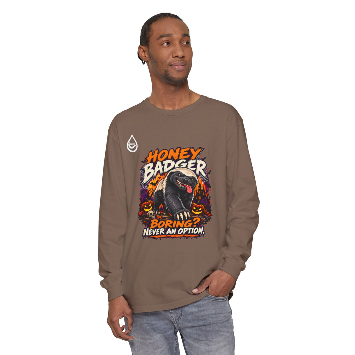 BS WETWEAR SPOOKY HONEY BADGER ATTITUDE LONG SLEEVE T-SHIRT