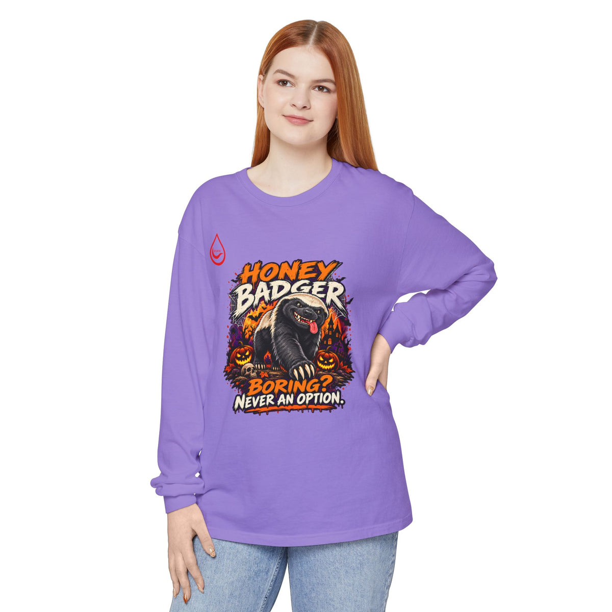 BS WETWEAR SPOOKY HONEY BADGER ATTITUDE LONG SLEEVE T-SHIRT