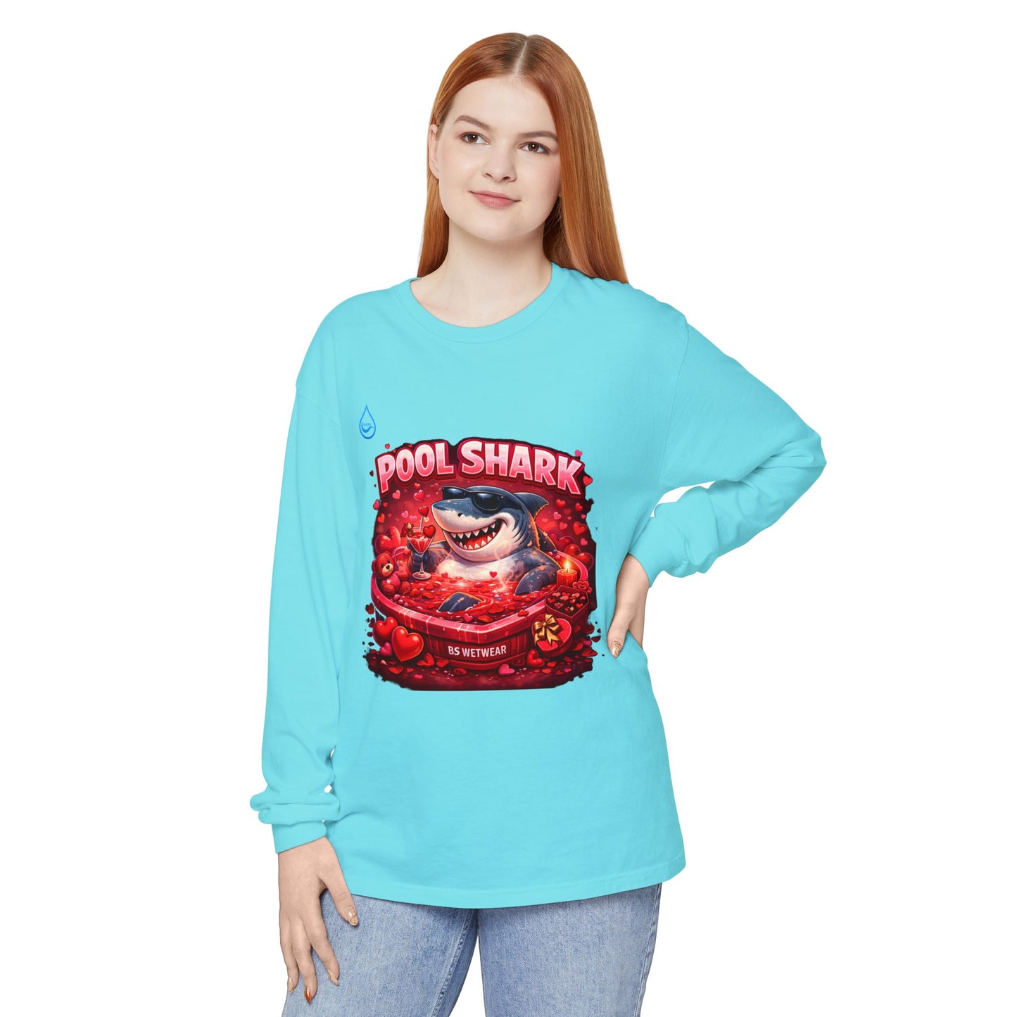 BS WETWEAR SHARK IN LOVE LONG SLEEVE T-SHIRT