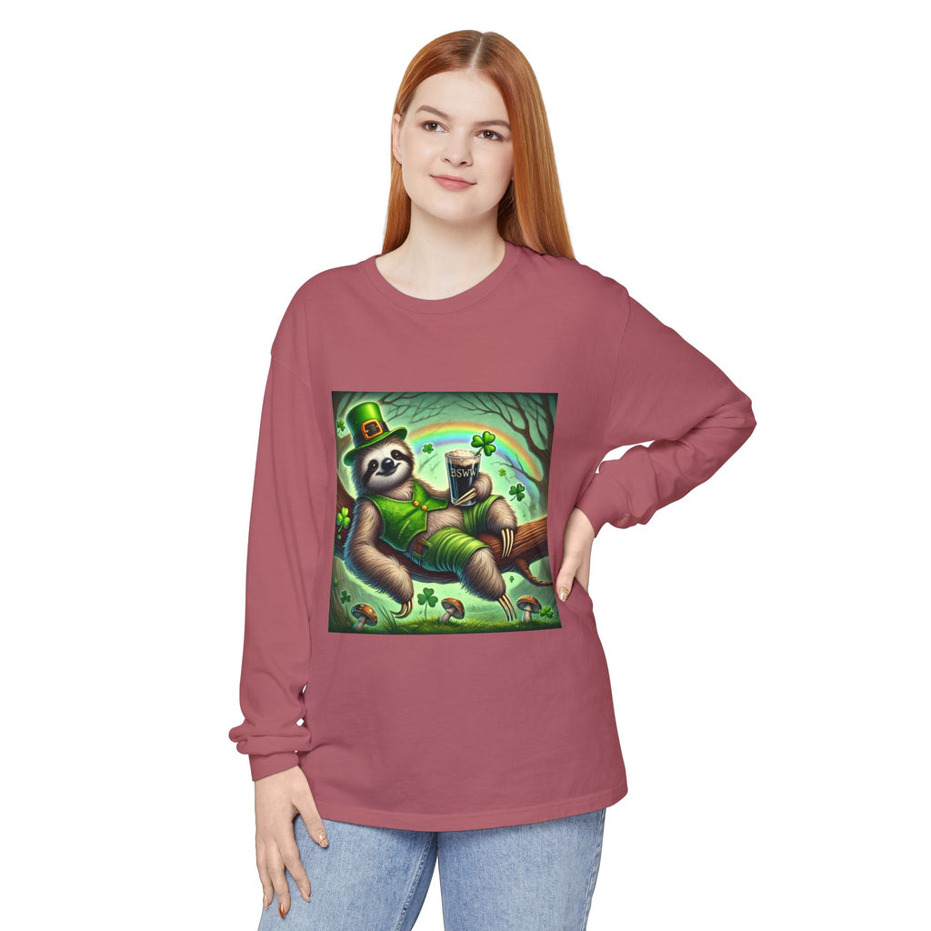 BS WETWEAR ST. PATRICK’S DAY SLOTH LONG SLEEVE T-SHIRT