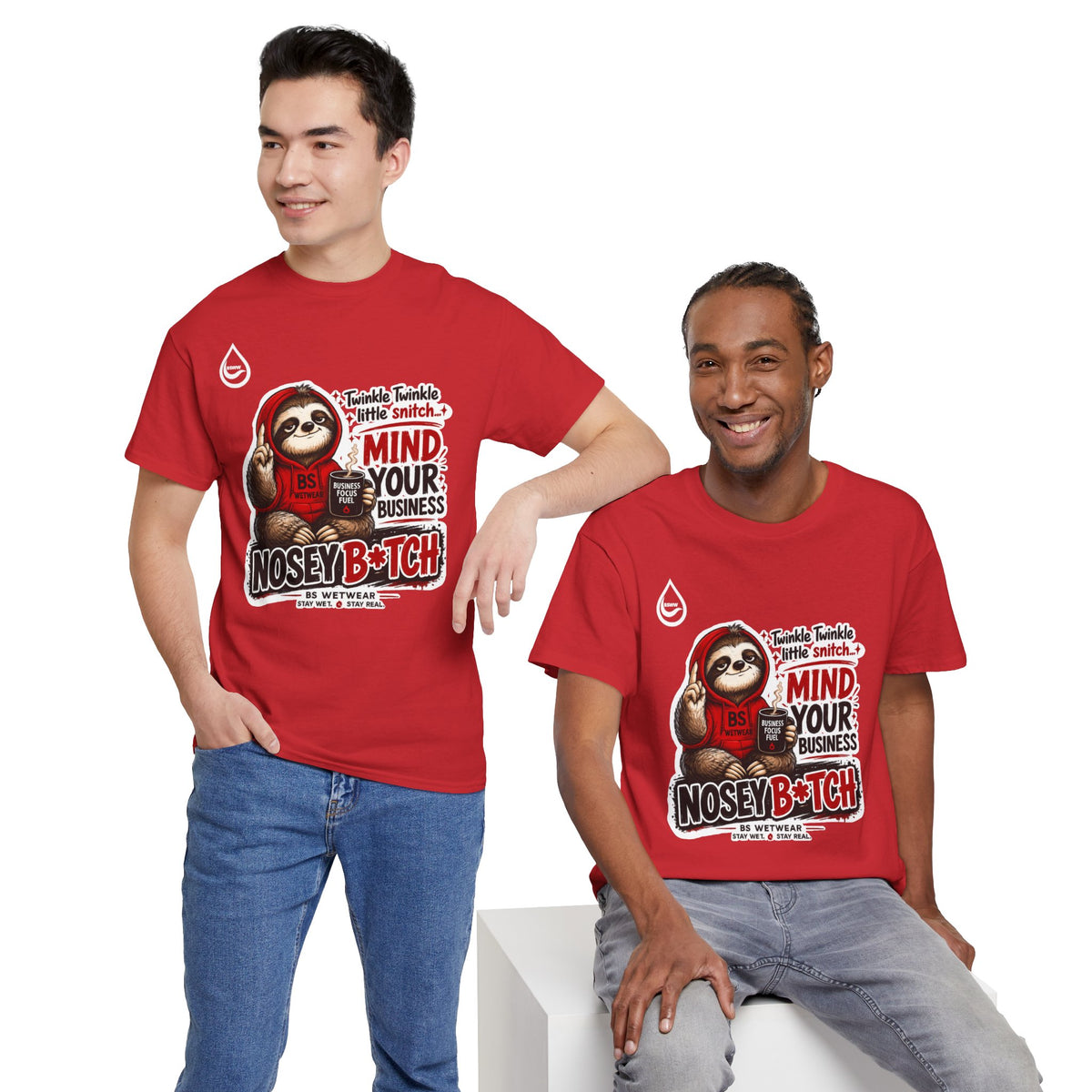 BS WETWEAR COFFEE FIRST GOSSIP NEVER T-SHIRT