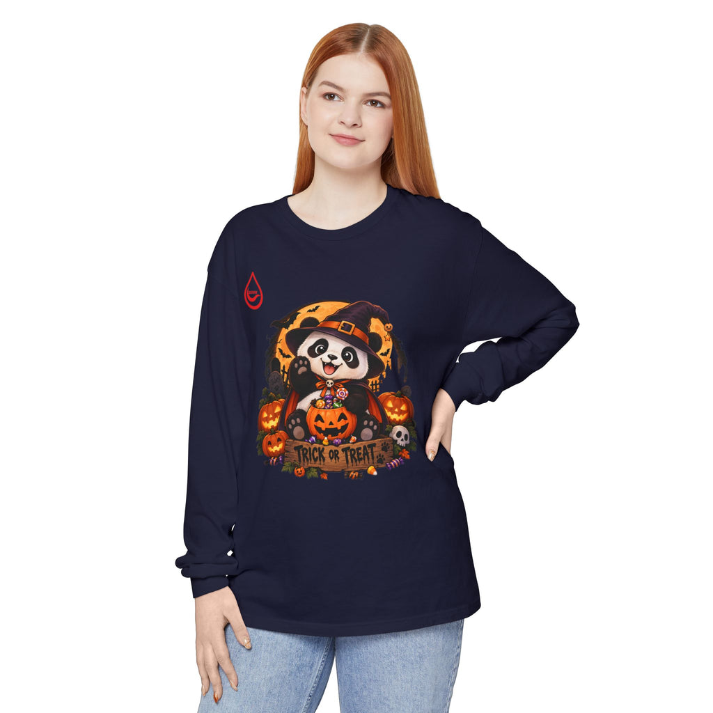 BS WETWEAR HALLOWEEN PANDA TRICK OR TREAT PARTY LONG SLEEVE T-SHIRT