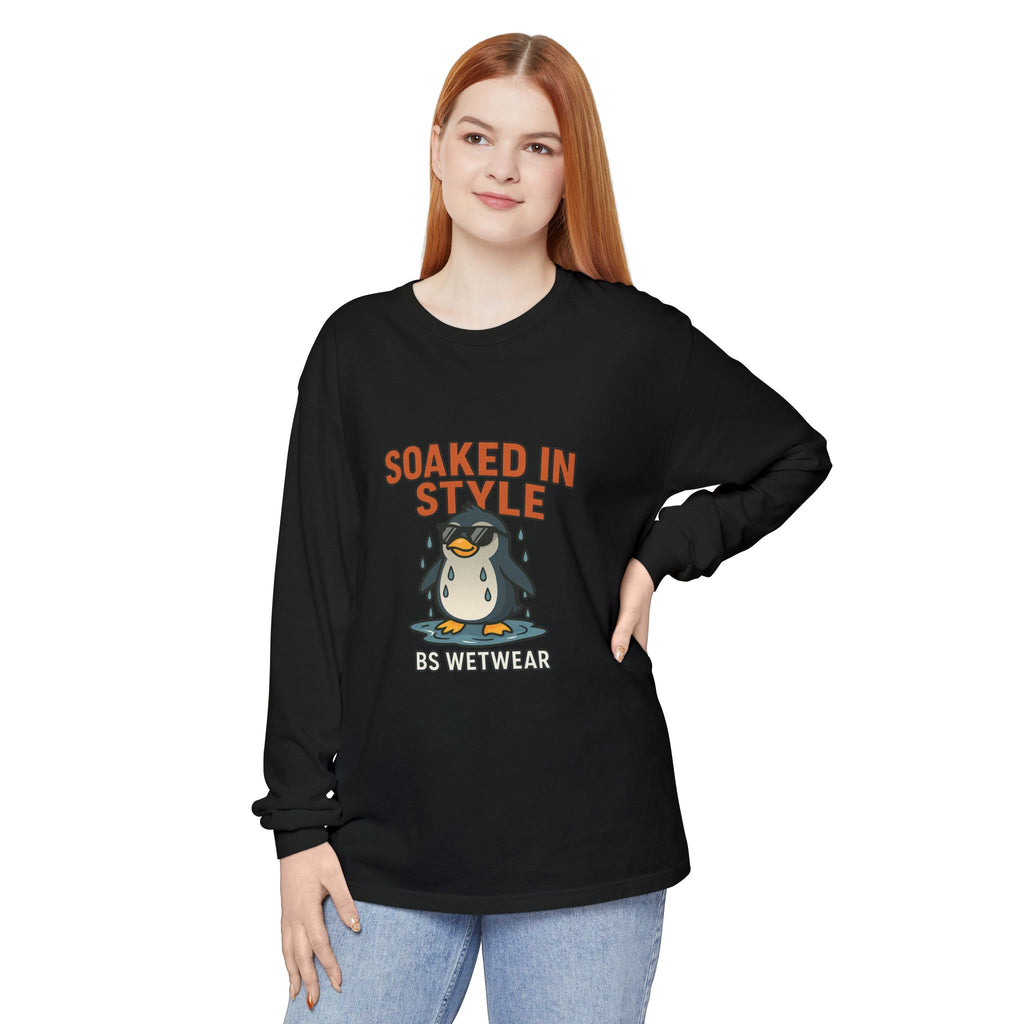 BS WETWEAR SOAKED IN STYLE PENGUIN LONG SLEEVE T-SHIRT