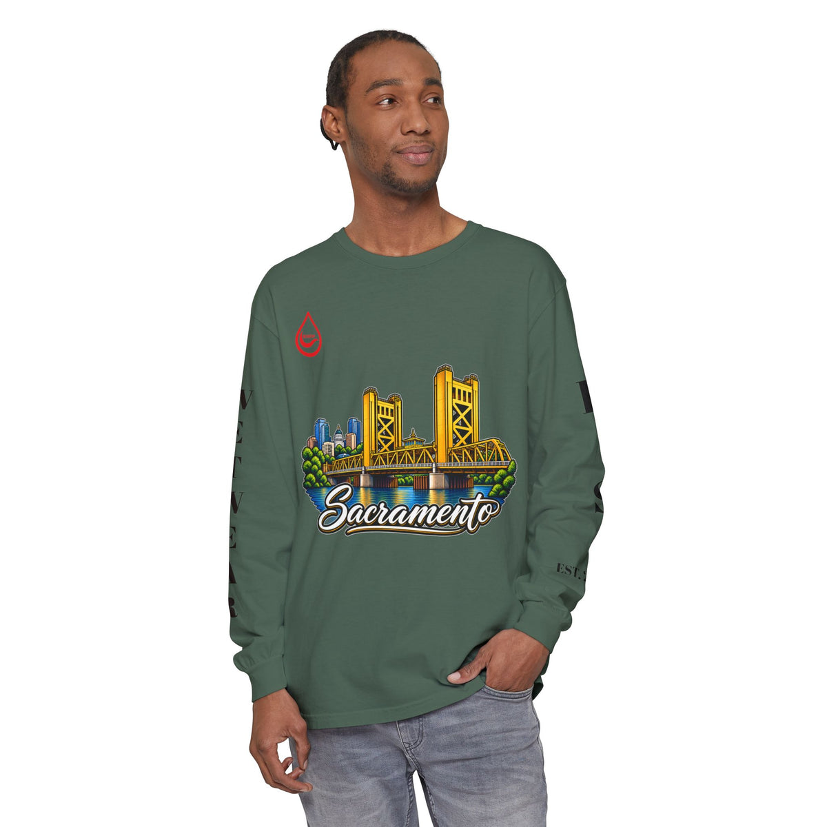 BS WETWEAR SACRAMENTO 916 CITY VIBES LONG SLEEVE T-SHIRT