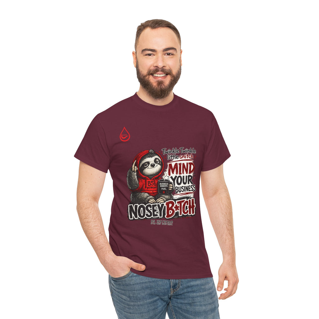 BS WETWEAR COFFEE FIRST GOSSIP NEVER T-SHIRT