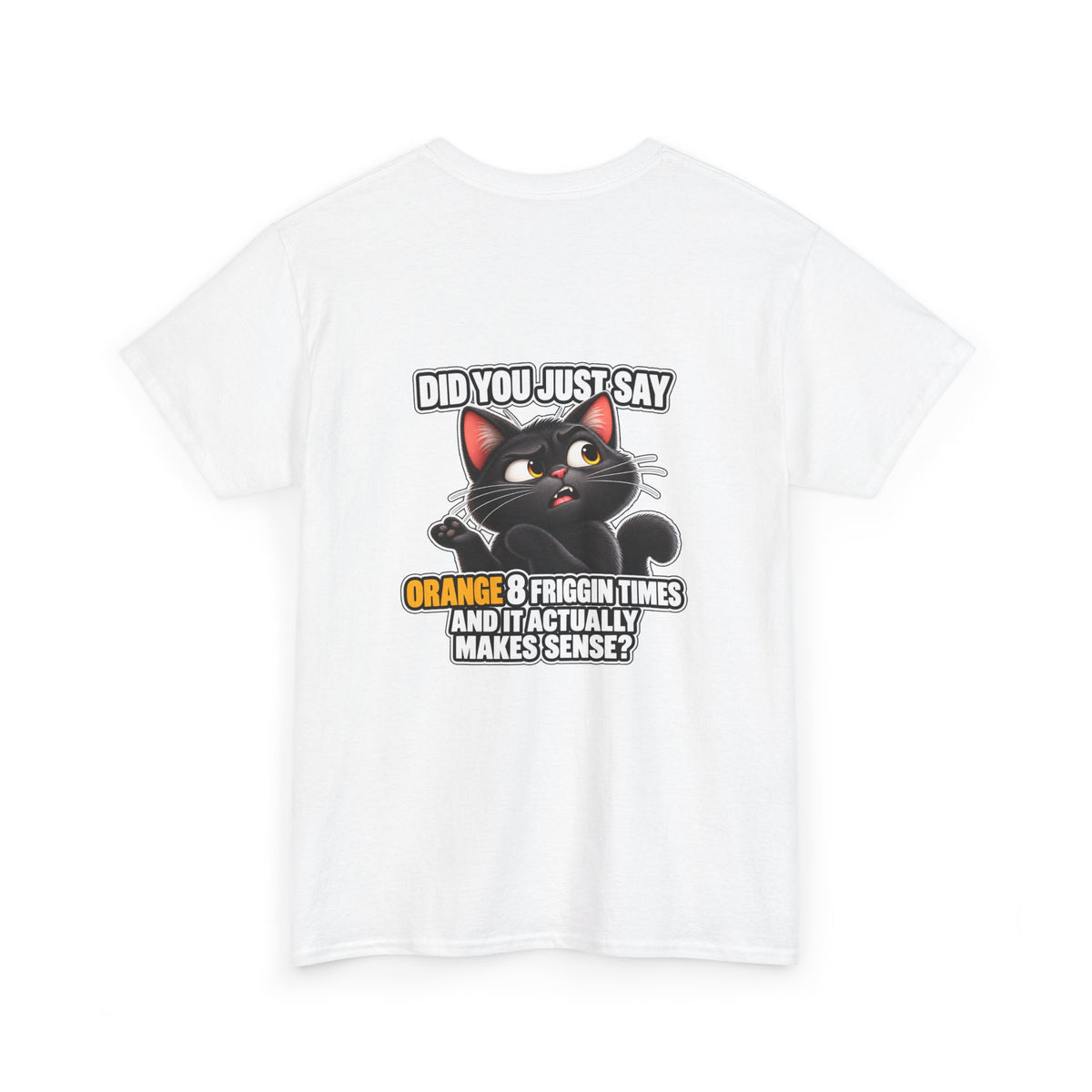 BS WETWEAR ORANGES EXPLAIN YOURSELVES CAT T-SHIRT