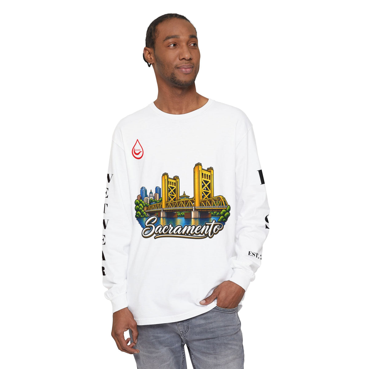 BS WETWEAR SACRAMENTO 916 CITY VIBES LONG SLEEVE T-SHIRT