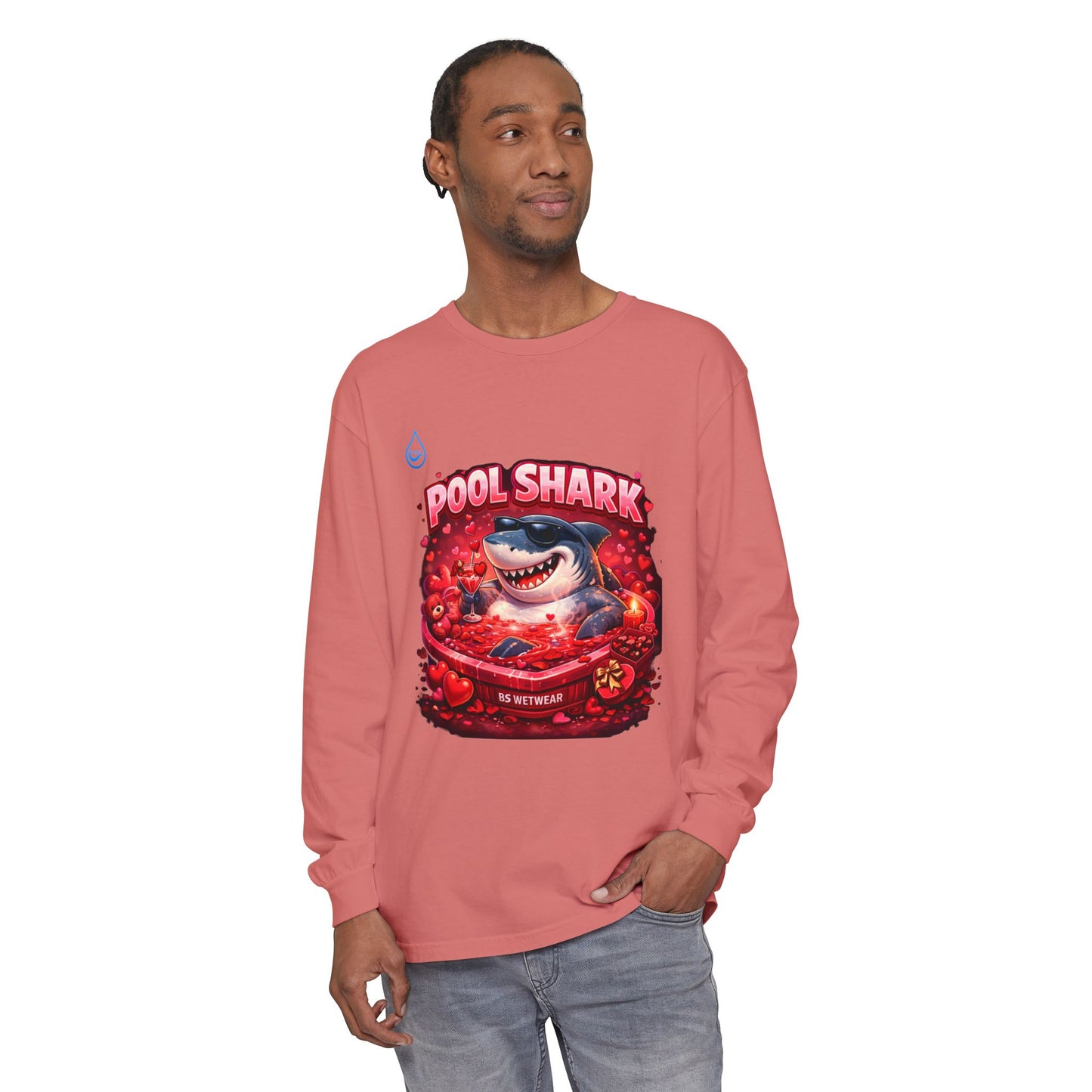 BS WETWEAR SHARK IN LOVE LONG SLEEVE T-SHIRT