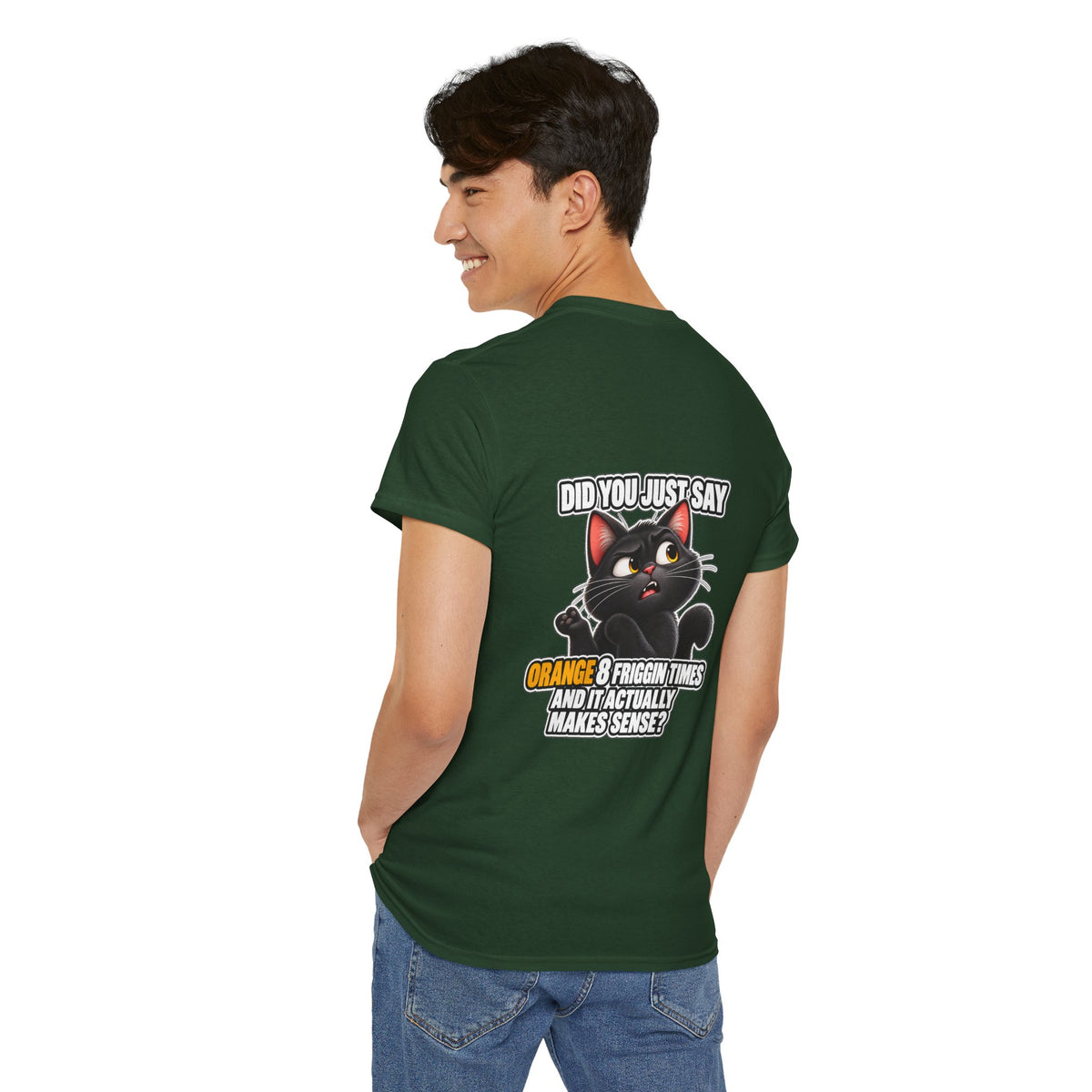 BS WETWEAR ORANGES EXPLAIN YOURSELVES CAT T-SHIRT