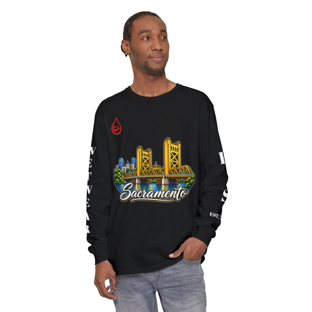 BS WETWEAR SACRAMENTO 916 CITY VIBES LONG SLEEVE T-SHIRT