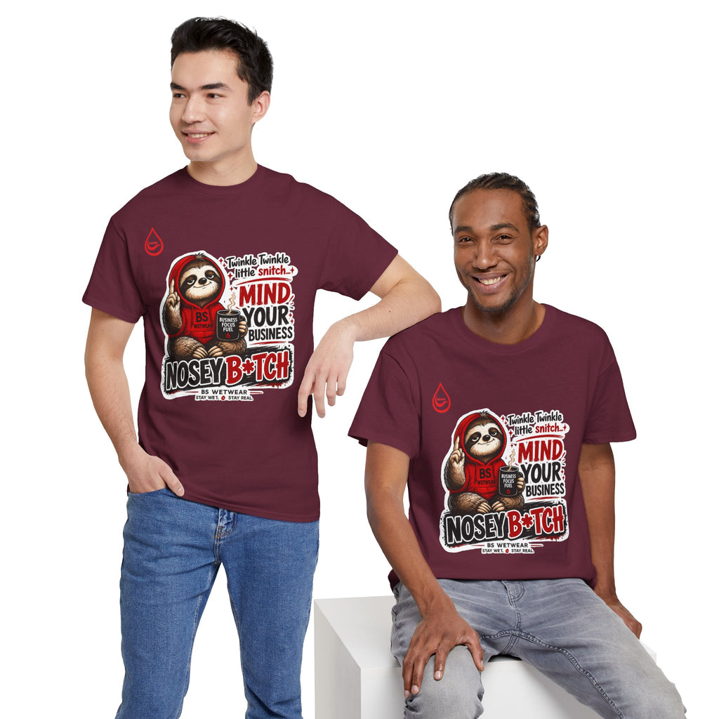 BS WETWEAR COFFEE FIRST GOSSIP NEVER T-SHIRT