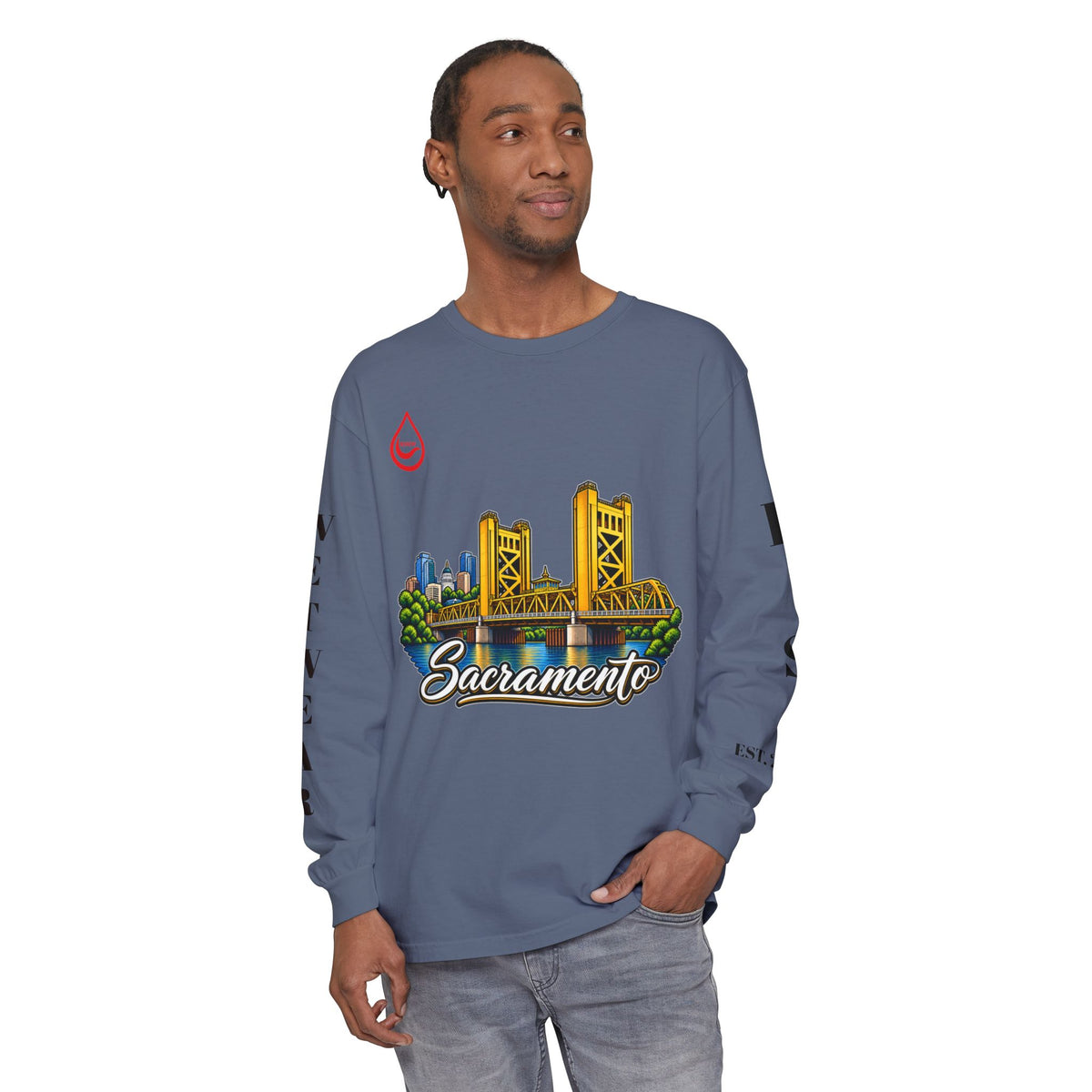 BS WETWEAR SACRAMENTO 916 CITY VIBES LONG SLEEVE T-SHIRT
