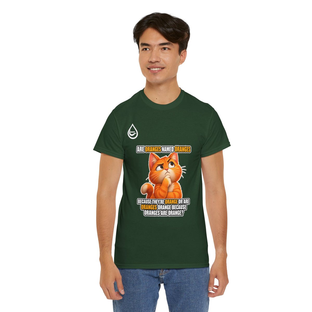 BS WETWEAR ORANGES EXPLAIN YOURSELVES CAT T-SHIRT