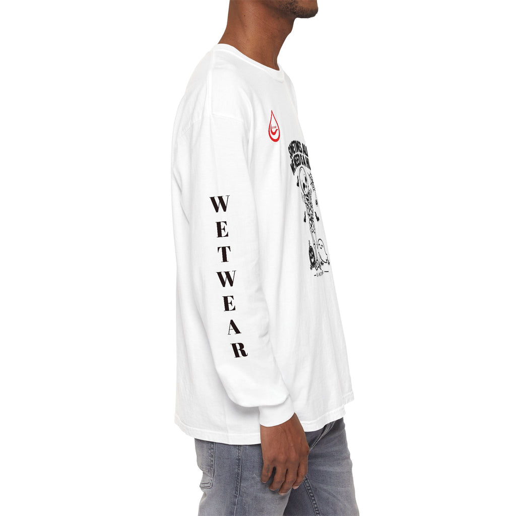 BS WETWEAR CUTE SKELETON SELF HUG HALLOWEEN LONG SLEEVE T-SHIRT