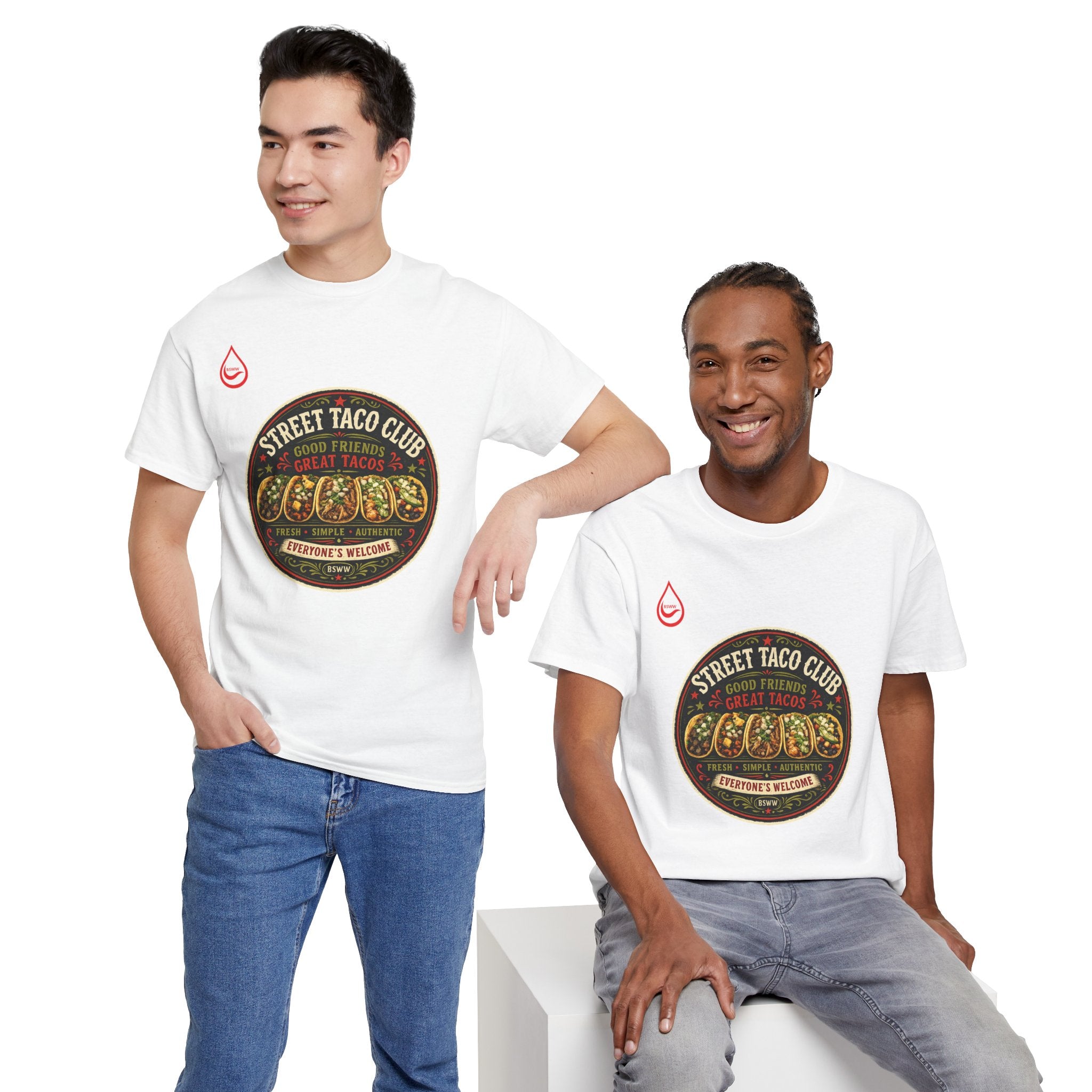BS WETWEAR GOOD FRIENDS GREAT TACOS VINTAGE TACO CLUB T-SHIRT