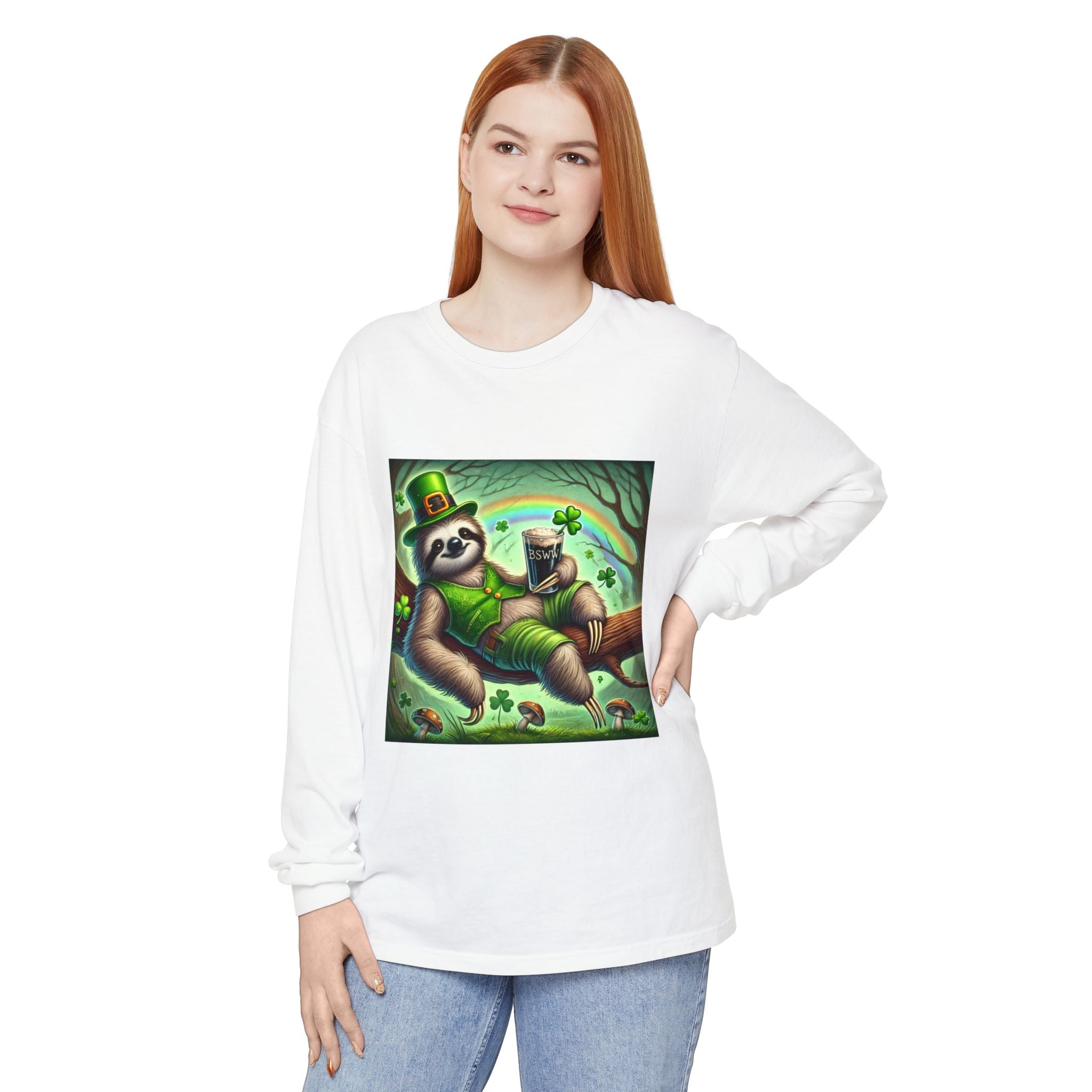 BS WETWEAR ST. PATRICK’S DAY SLOTH LONG SLEEVE T-SHIRT