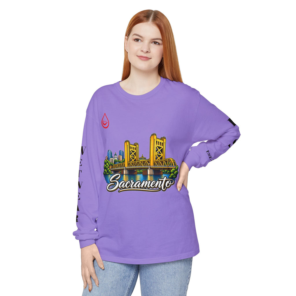 BS WETWEAR SACRAMENTO 916 CITY VIBES LONG SLEEVE T-SHIRT