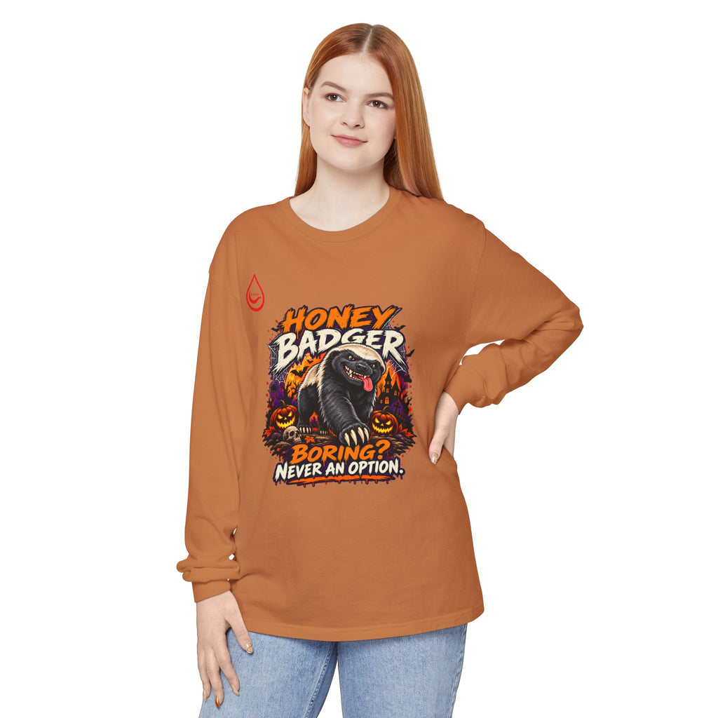 BS WETWEAR SPOOKY HONEY BADGER ATTITUDE LONG SLEEVE T-SHIRT