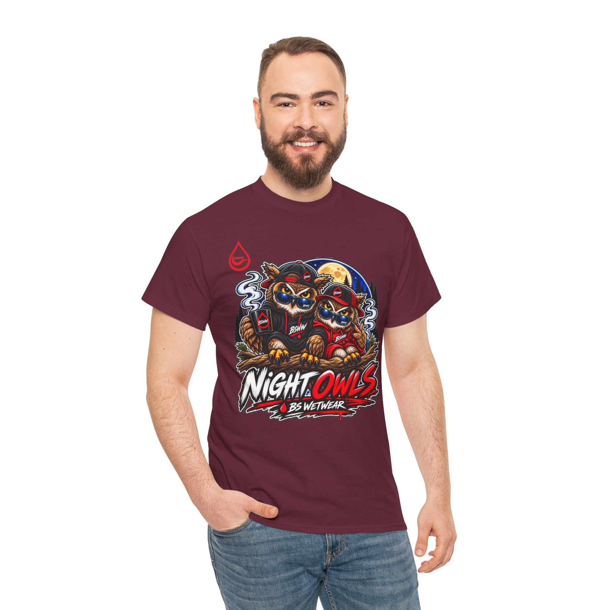 BS WETWEAR AFTER HOURS OWL CREW T-SHIRT