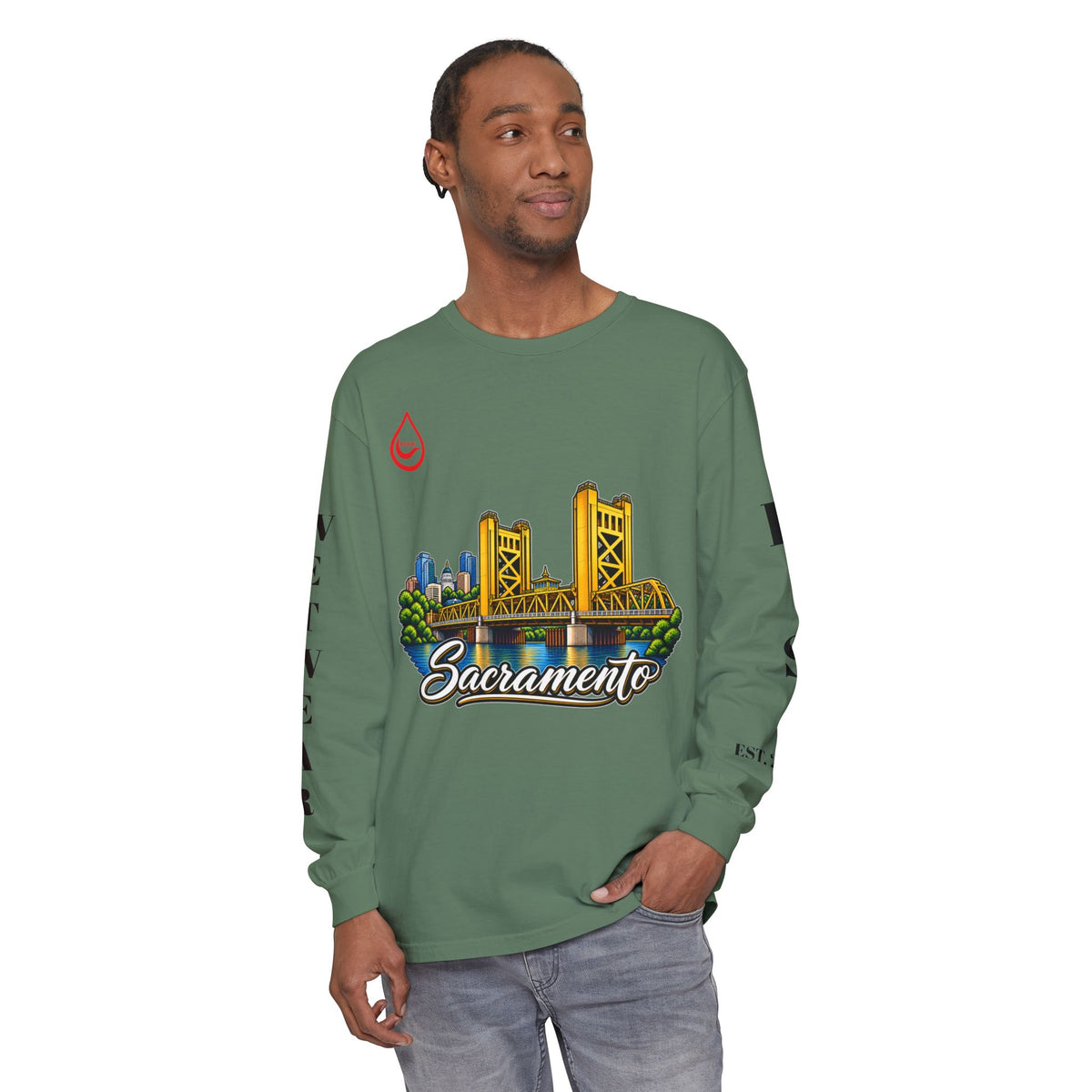 BS WETWEAR SACRAMENTO 916 CITY VIBES LONG SLEEVE T-SHIRT