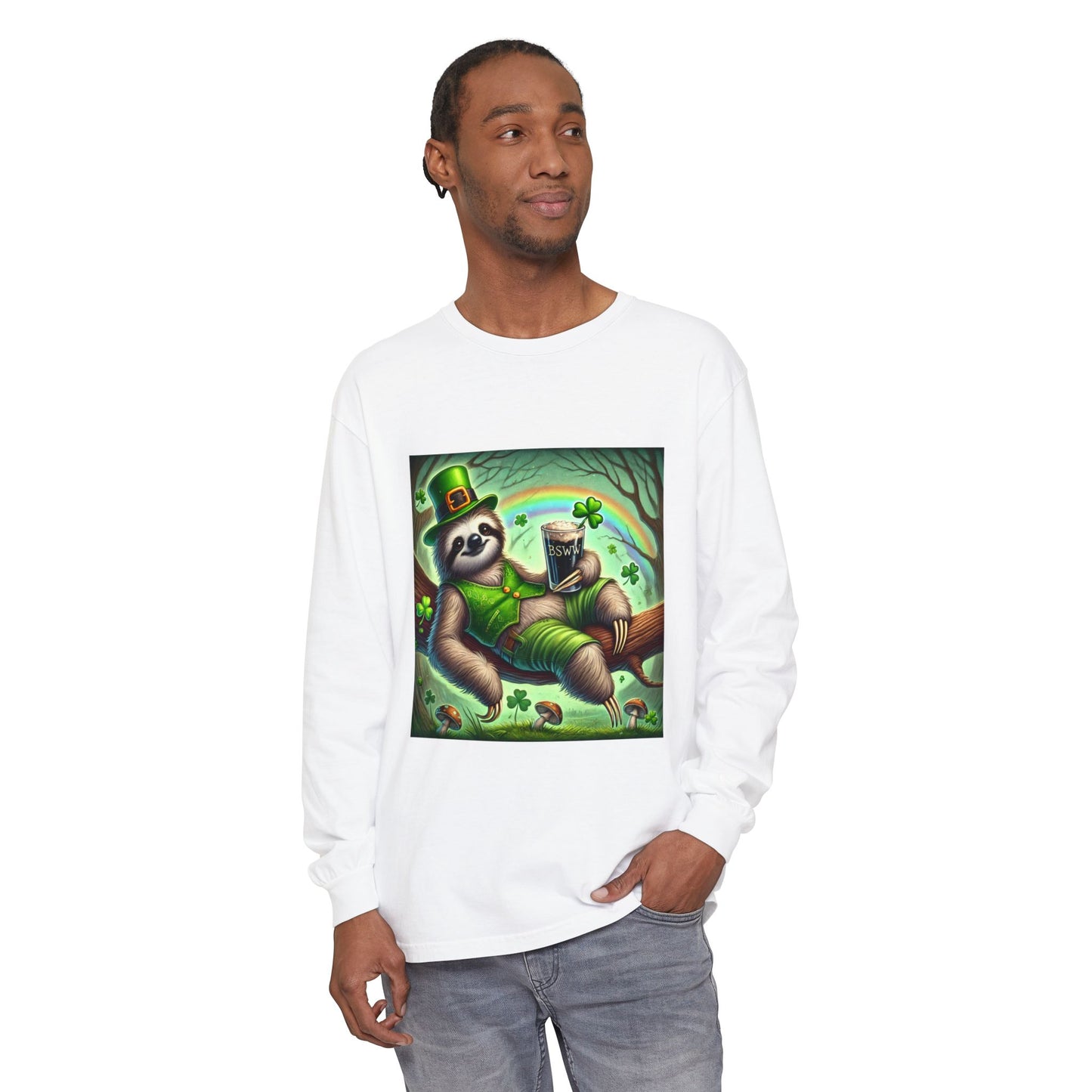 BS WETWEAR ST. PATRICK’S DAY SLOTH LONG SLEEVE T-SHIRT