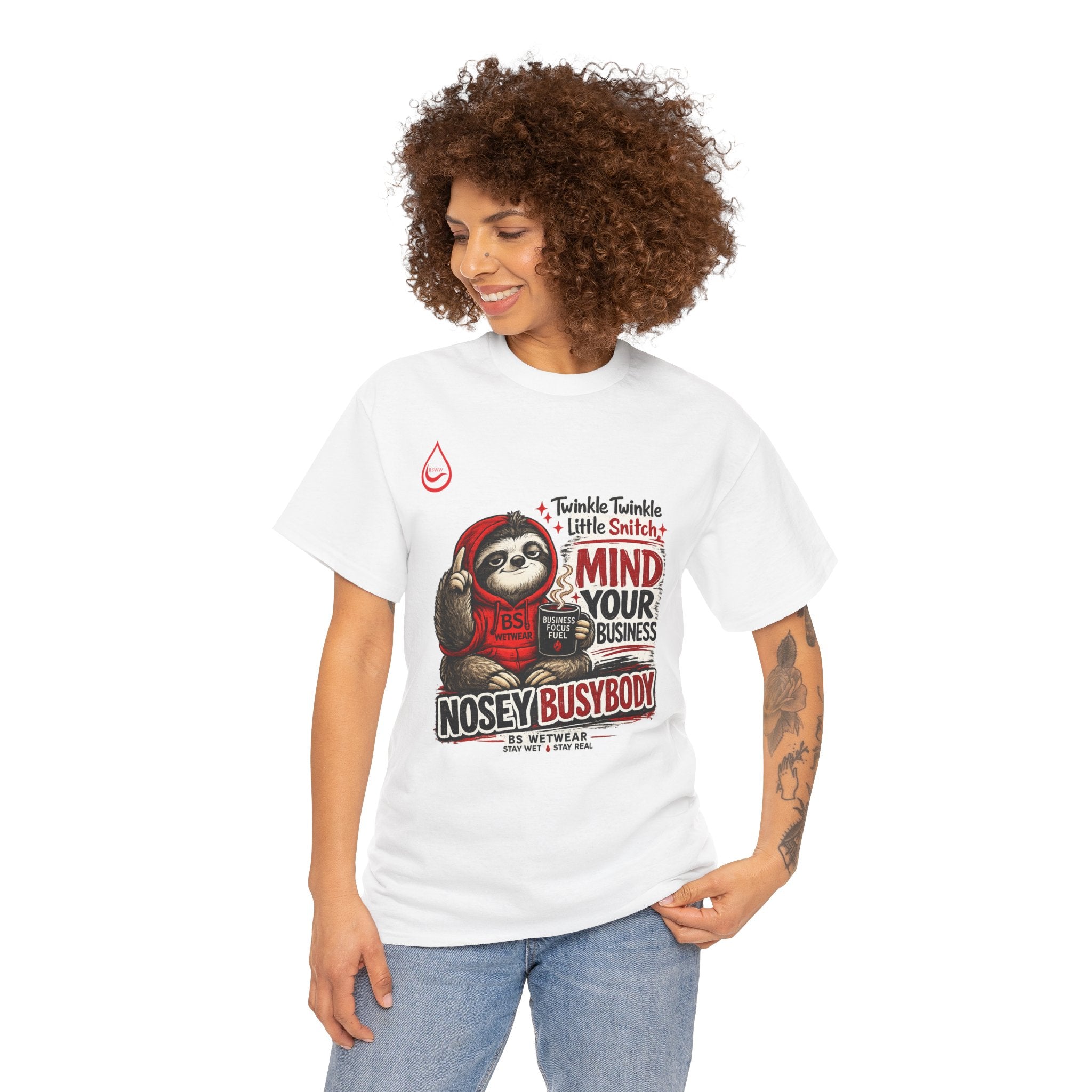 BS WETWEAR COFFEE FIRST GOSSIP NEVER T-SHIRT (PG)