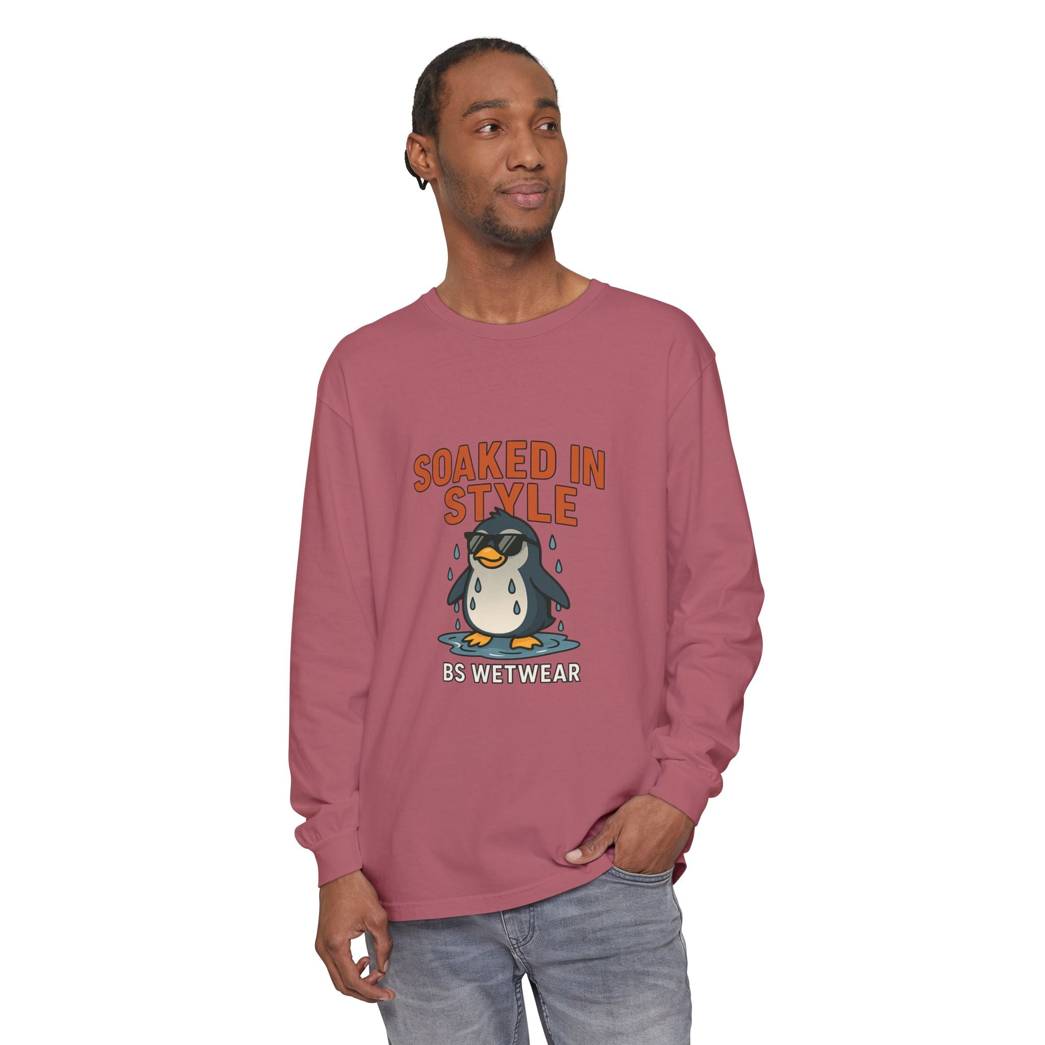 BS WETWEAR SOAKED IN STYLE PENGUIN LONG SLEEVE T-SHIRT