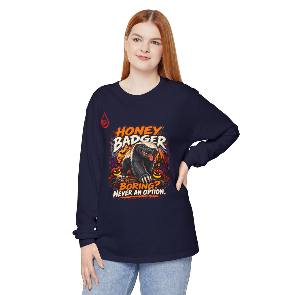 BS WETWEAR SPOOKY HONEY BADGER ATTITUDE LONG SLEEVE T-SHIRT