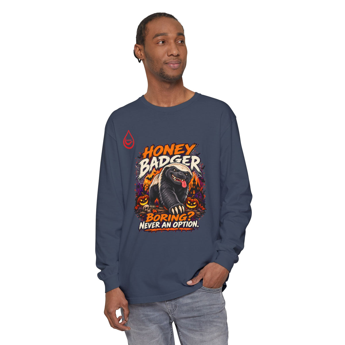 BS WETWEAR SPOOKY HONEY BADGER ATTITUDE LONG SLEEVE T-SHIRT