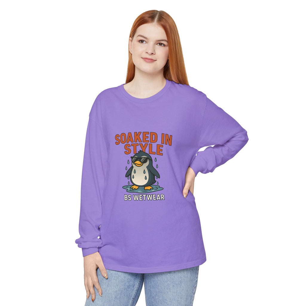 BS WETWEAR SOAKED IN STYLE PENGUIN LONG SLEEVE T-SHIRT