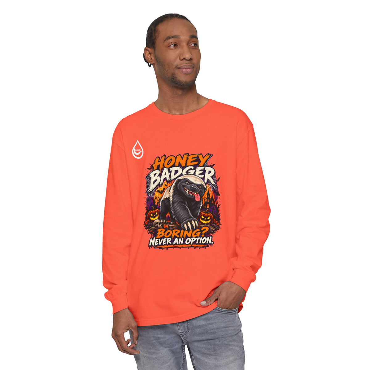 BS WETWEAR SPOOKY HONEY BADGER ATTITUDE LONG SLEEVE T-SHIRT