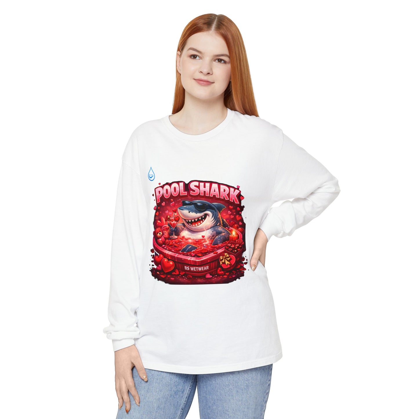 BS WETWEAR SHARK IN LOVE LONG SLEEVE T-SHIRT